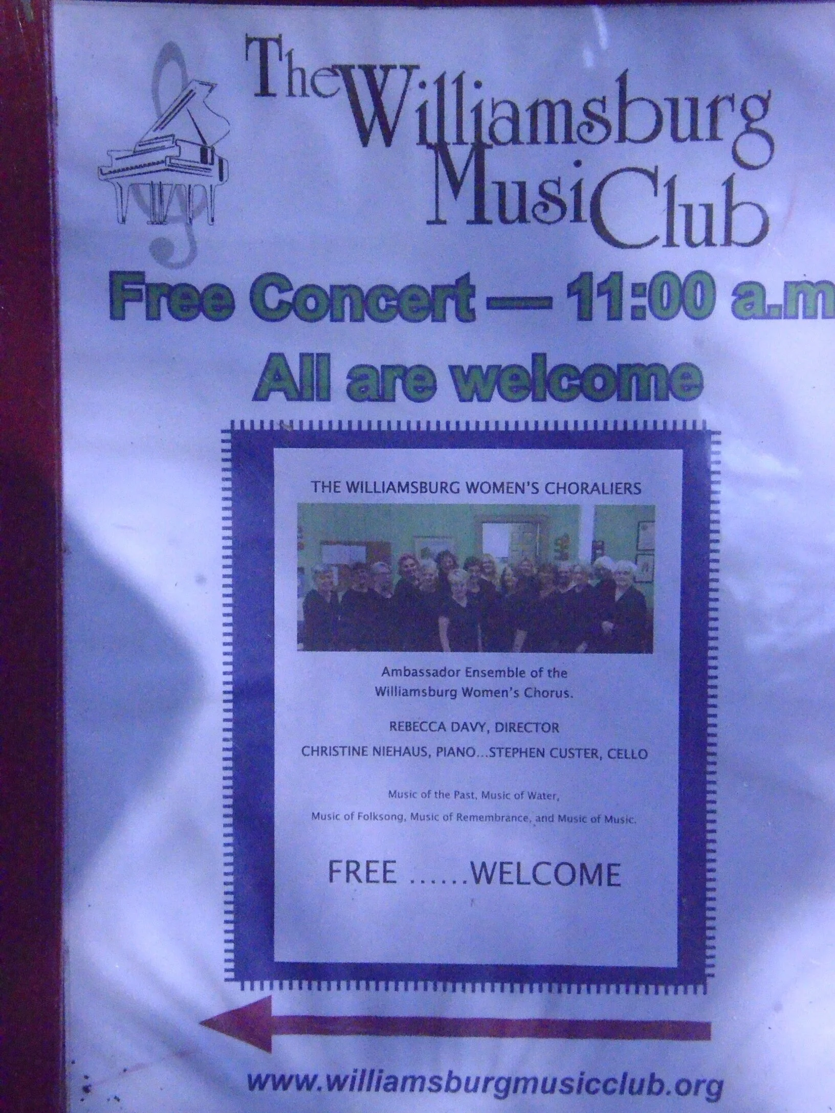 Nov 16th: WMC presents Williamsburg Women's Chorus "Choraliers"