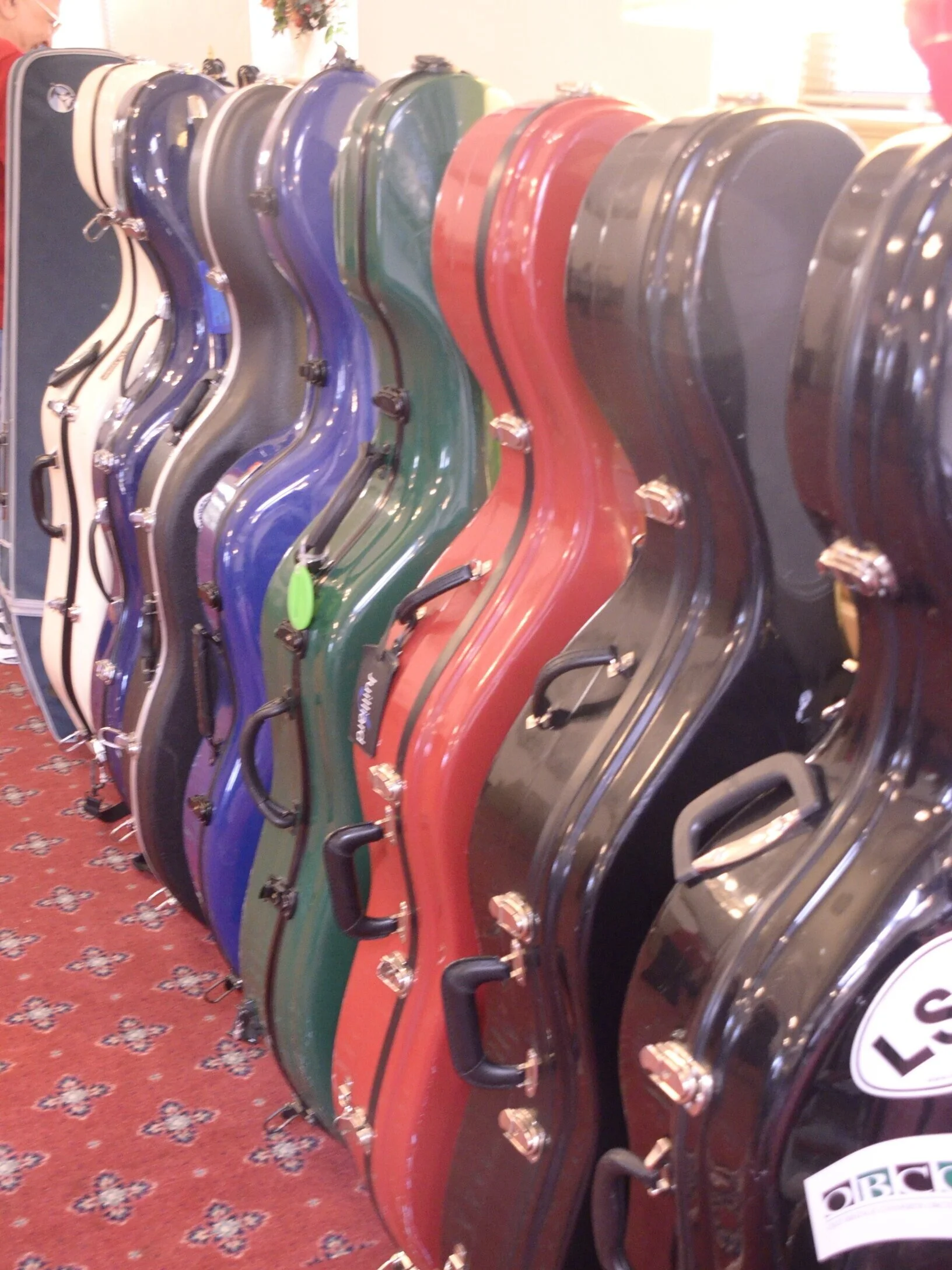 Colorful cello cases