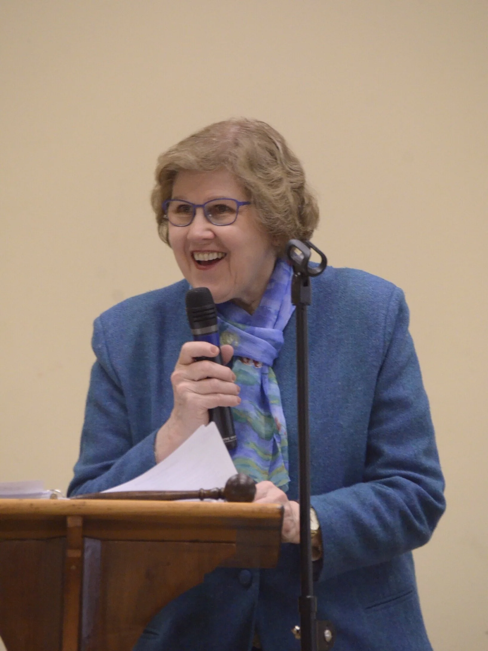 Charlene Campbell, First VP" Programs, speaks about March Musicale