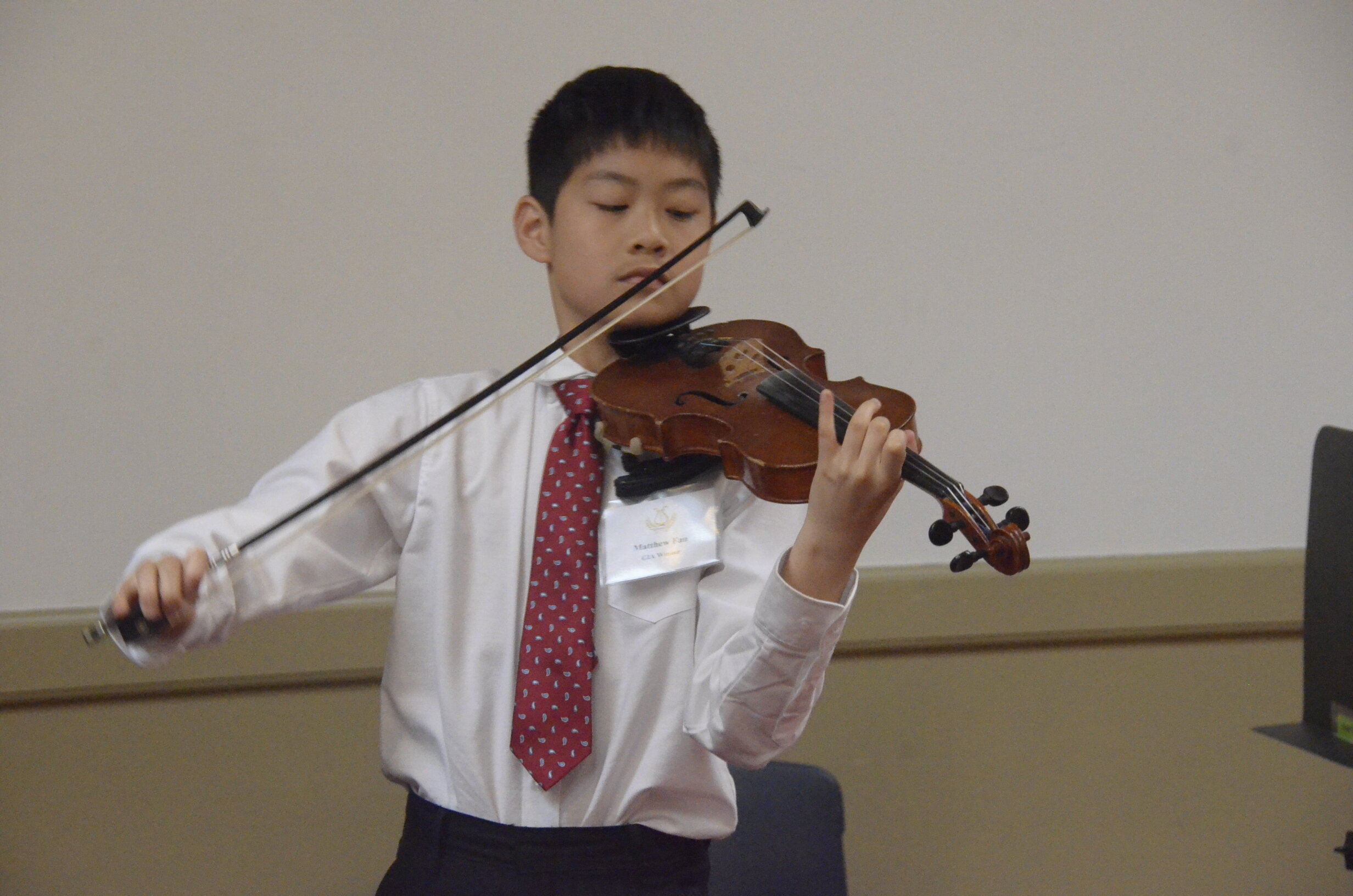 Jr. D.: Matthew Fan, Honorable Mention and Musical Encouragement Award of $300