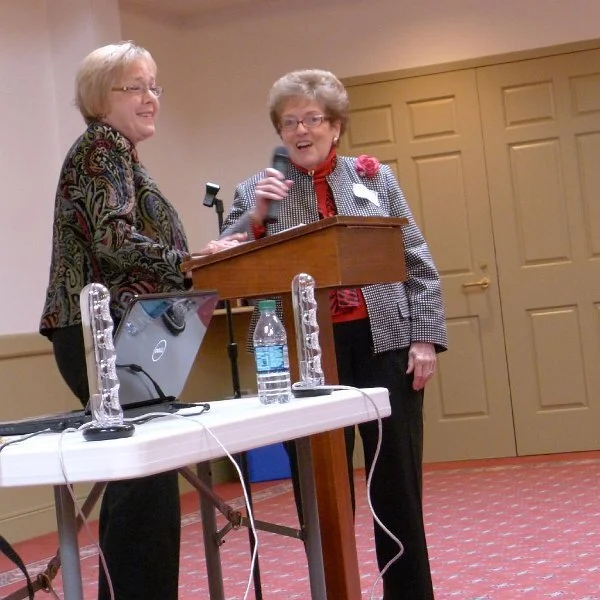 Carol Hunter and Marge Tongue, President