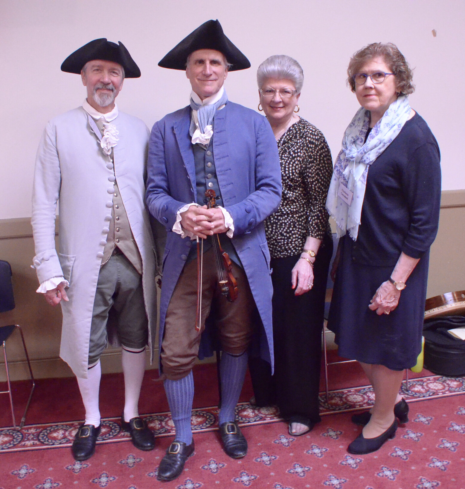 Lee Welch and Doug Austin, Balladeers; with Donna Herman, President, and Charlene Campbell, First VP: Programs