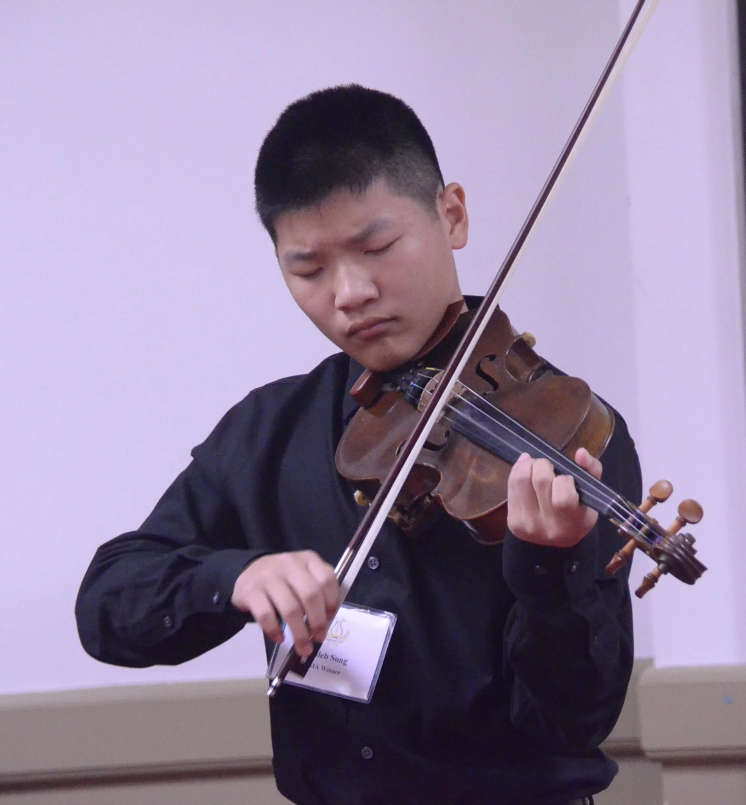 Jr. D.: Caleb Song, violin; Honorable Mention and Encouragement Award of $200