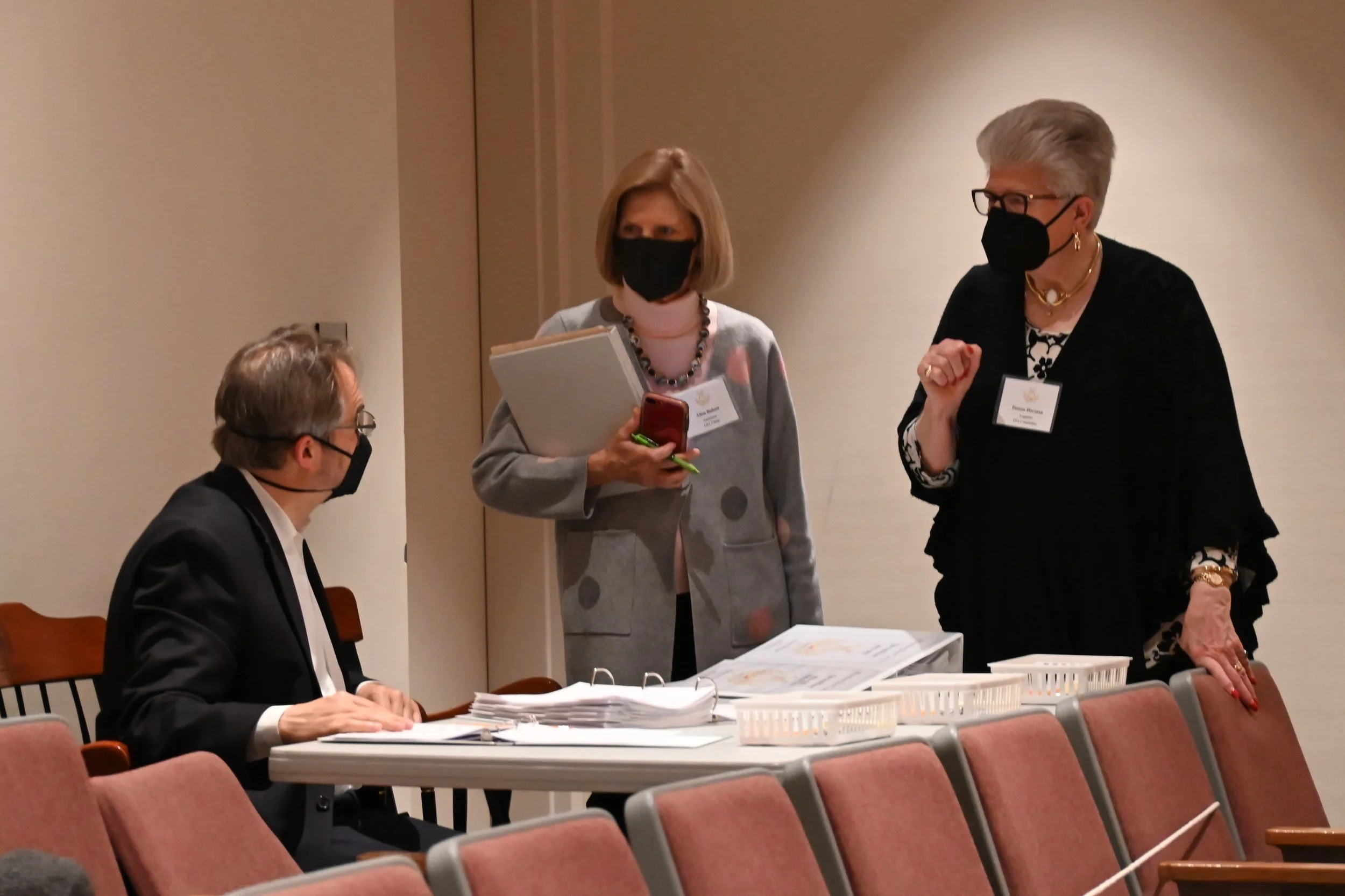 2022 GIA Auditions:  L to R, Mr. Carl Donekawski (Strings Adjudicator); Alisa Bohon, GIA Chair; Donna Herman, WMC, Inc. President