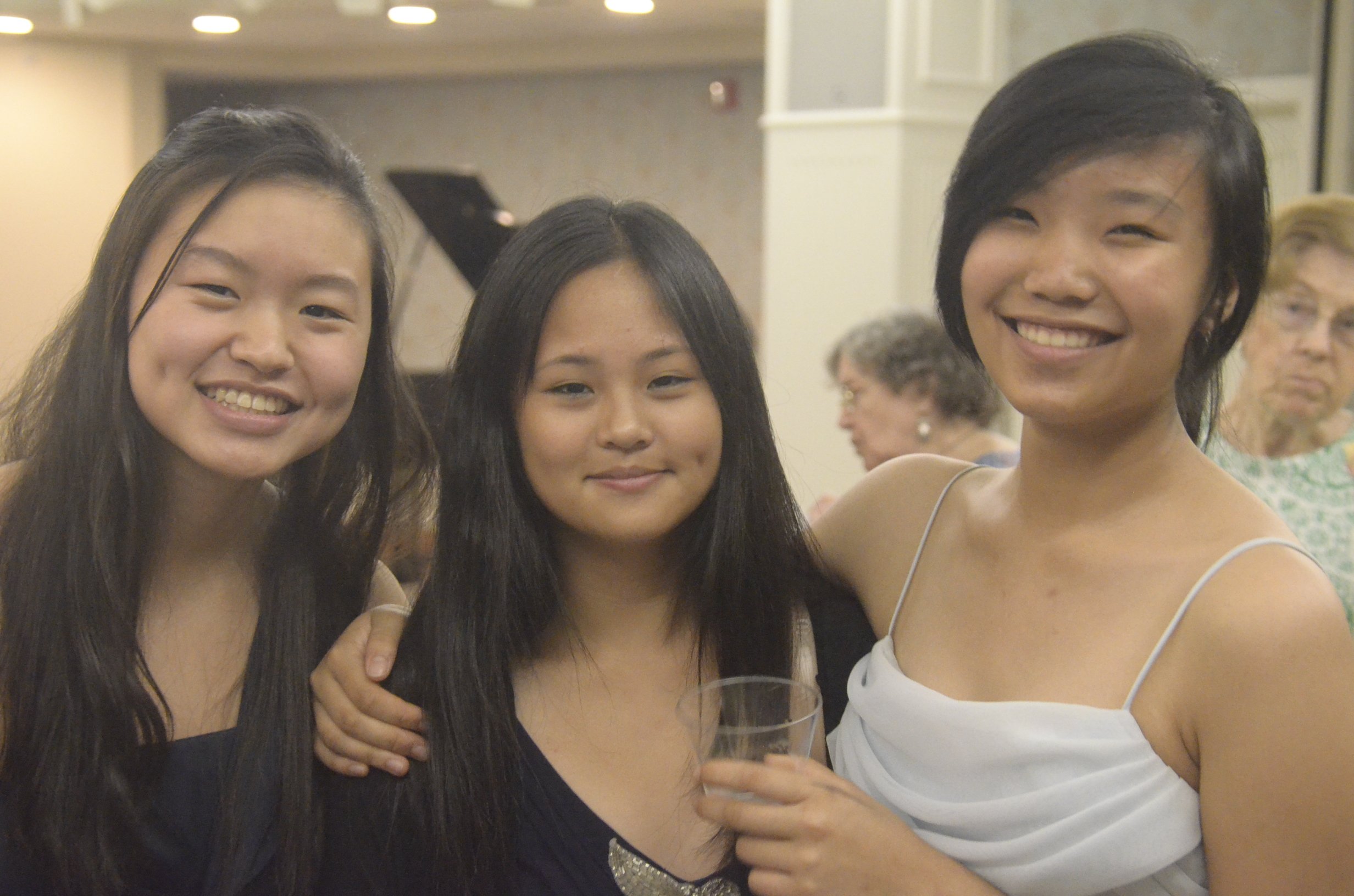 L to R:  Melissa Zhu, Annie Cao, and Annie Wang, Pianists