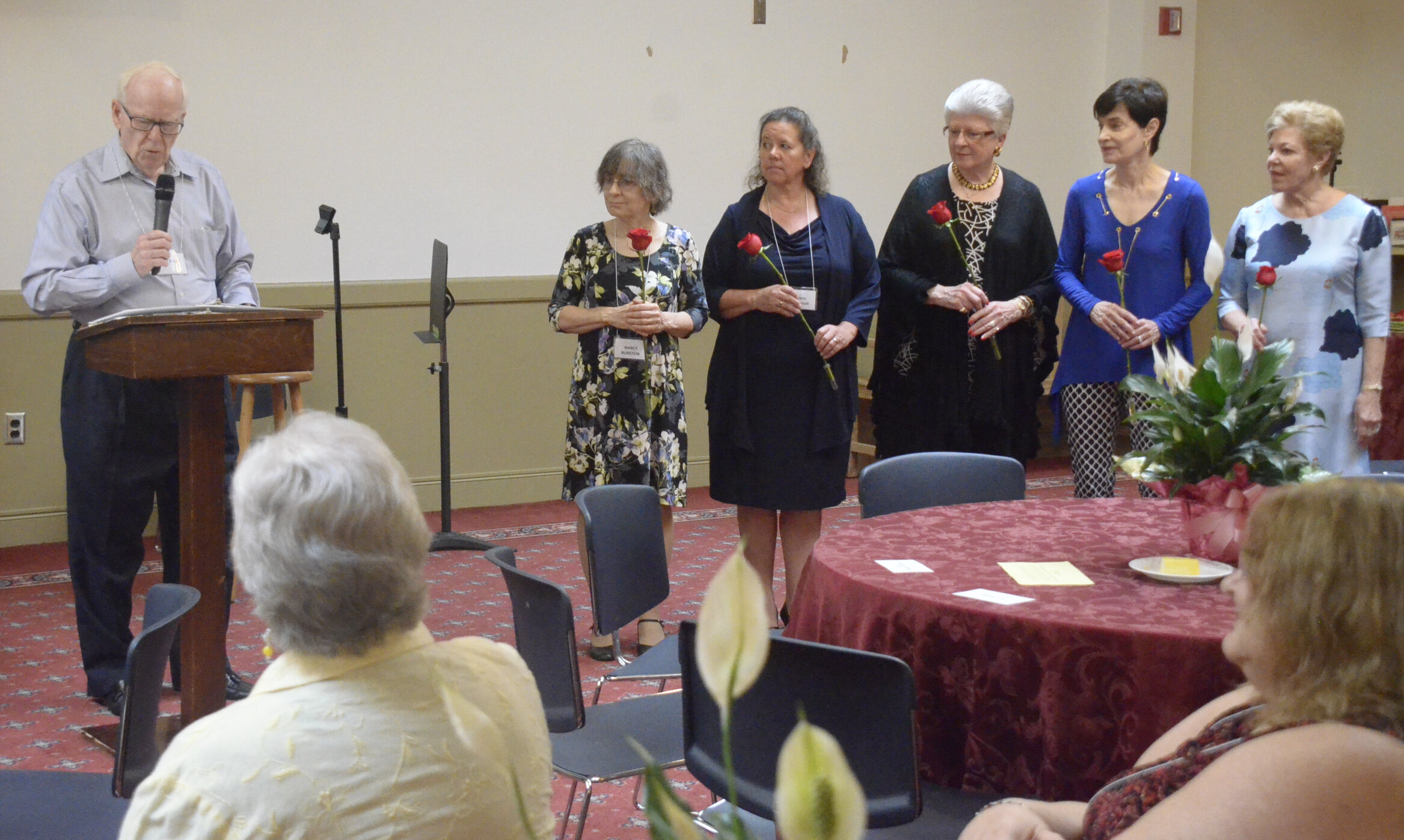 Bill Doyle, Parliamentarian, conducts the Installation of 2018-2021 Board of Directors Officers