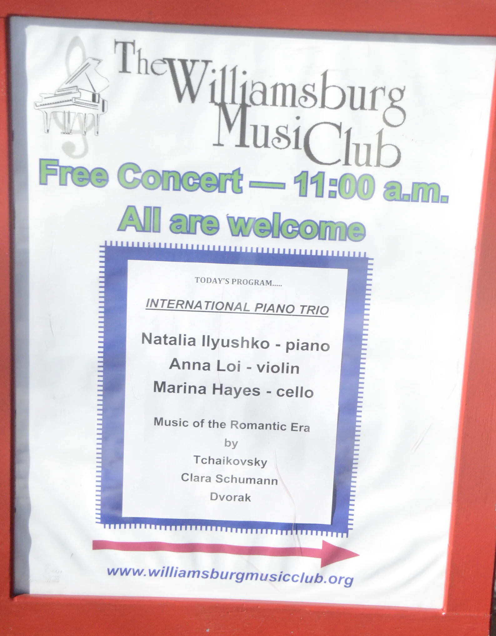 Feb 18th:  WMC presents Classical Piano Trio:  Musical of the Romantic Era