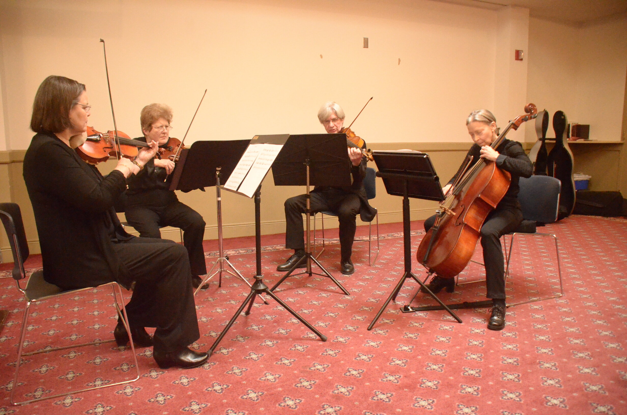 Williamsburg String Quartet: Alice Cryer, 1st violin; Myfanwy Morgan, 2nd violin; Charlie Whittaker, viola; DJ Whittaker, cello, perform String Quartet in F-sharp Minor
