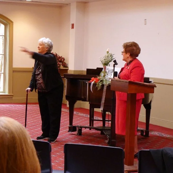 Kathy Exton and Marge Tongue, President