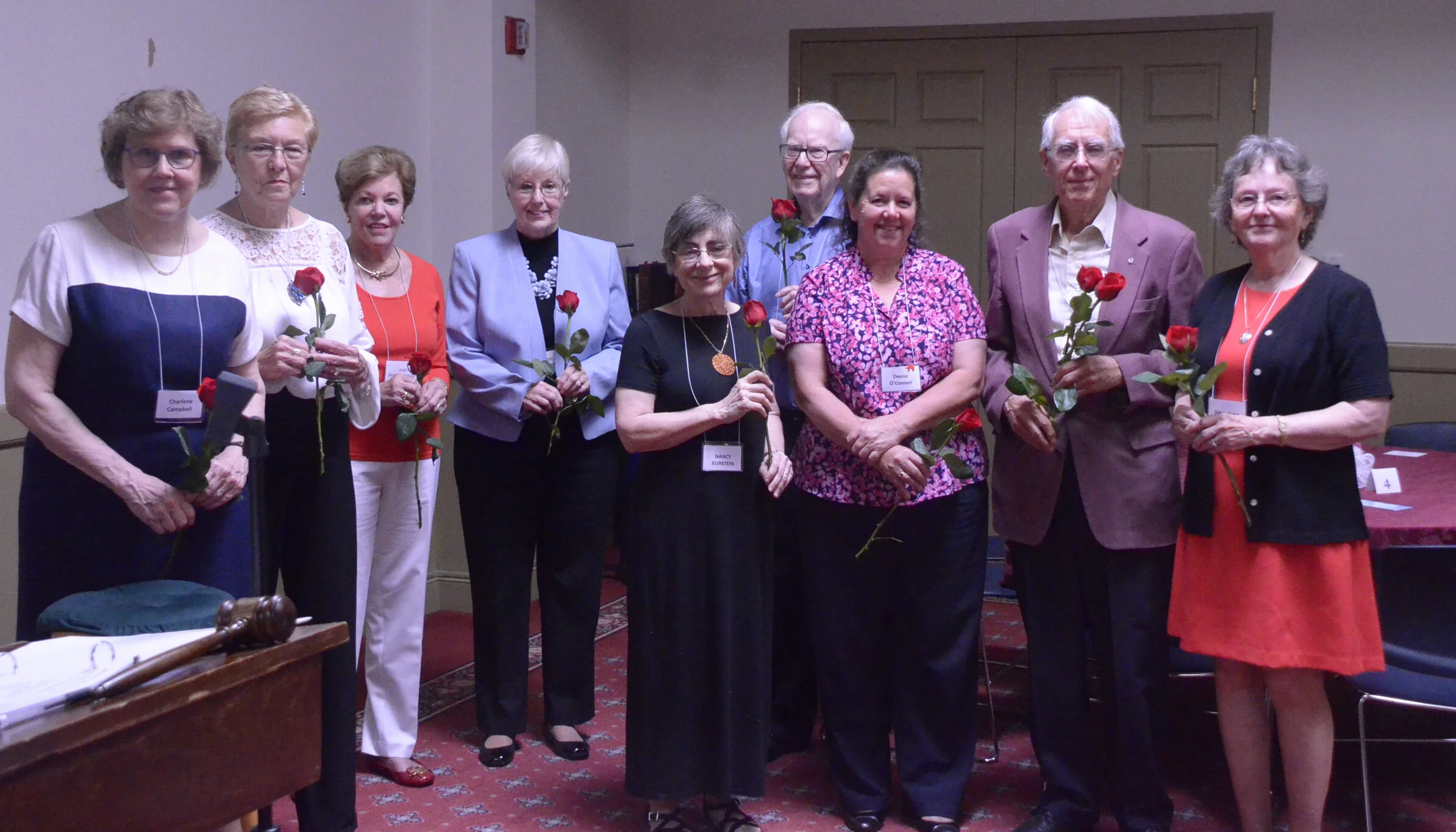 2017-2018 Board: Charlene Campbell, Rosanne Reddin, Joan Brockenbrough, Nan Fogarty, Nancy Burstein, Bill Doyle, Sdeeno O'Connell, Lou Vosteen, Sylvia Lynn