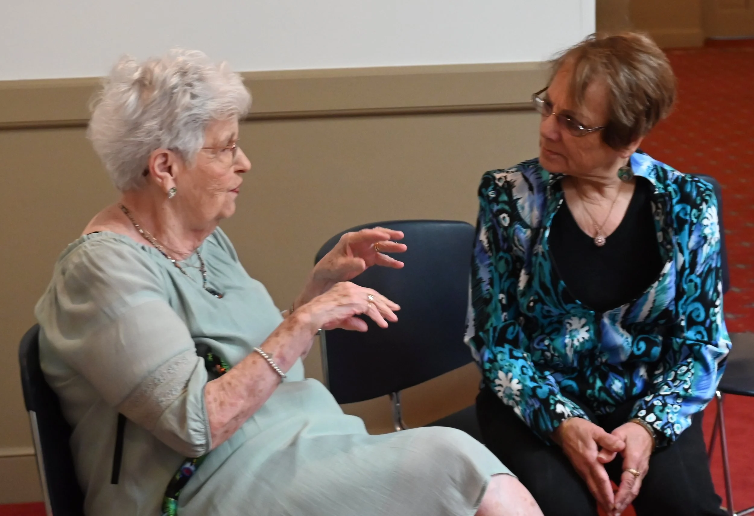 L to R:  Patty Brett and Nancy Sheheen 
