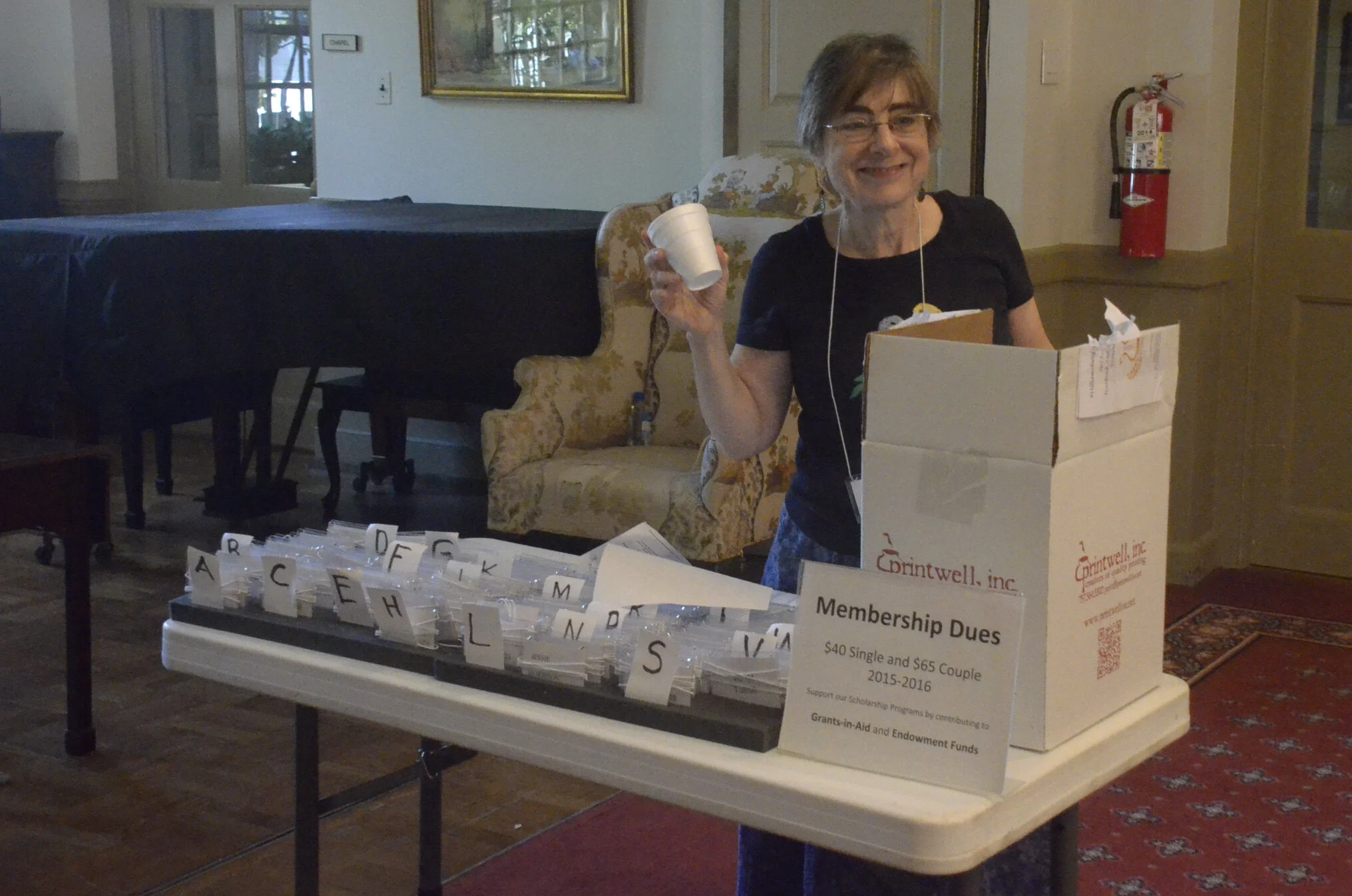 Nancy Burnstein, Second VP:  Membership, manages the Membership nametags