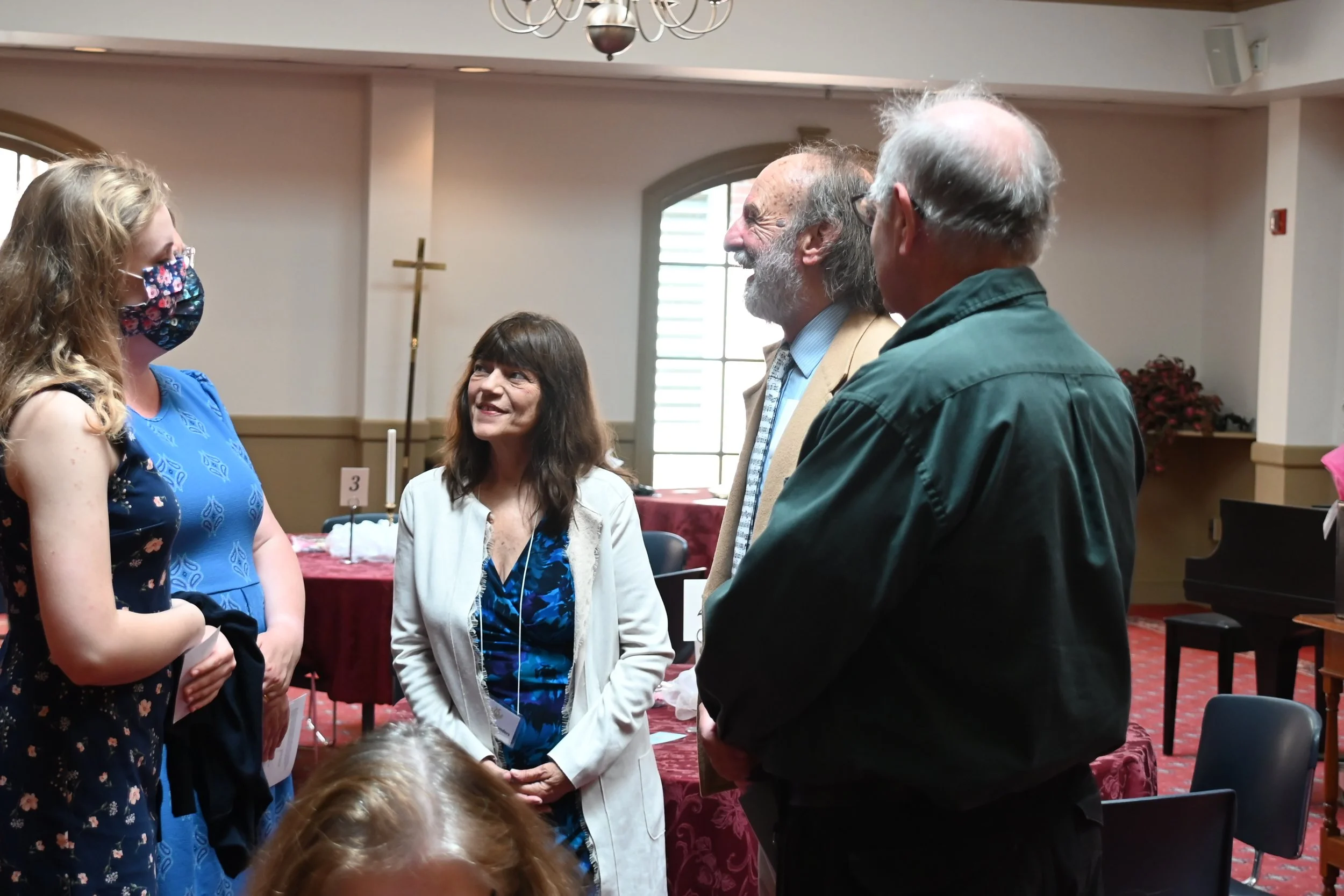 L to R:  Anneliese Bush (GIA student), Charlotte Bush (partially hidden), Chrisotpher Kirby-Saunders (GIA student), Gary Shelley, Tim Maslin, Williamsburg City Councilman 