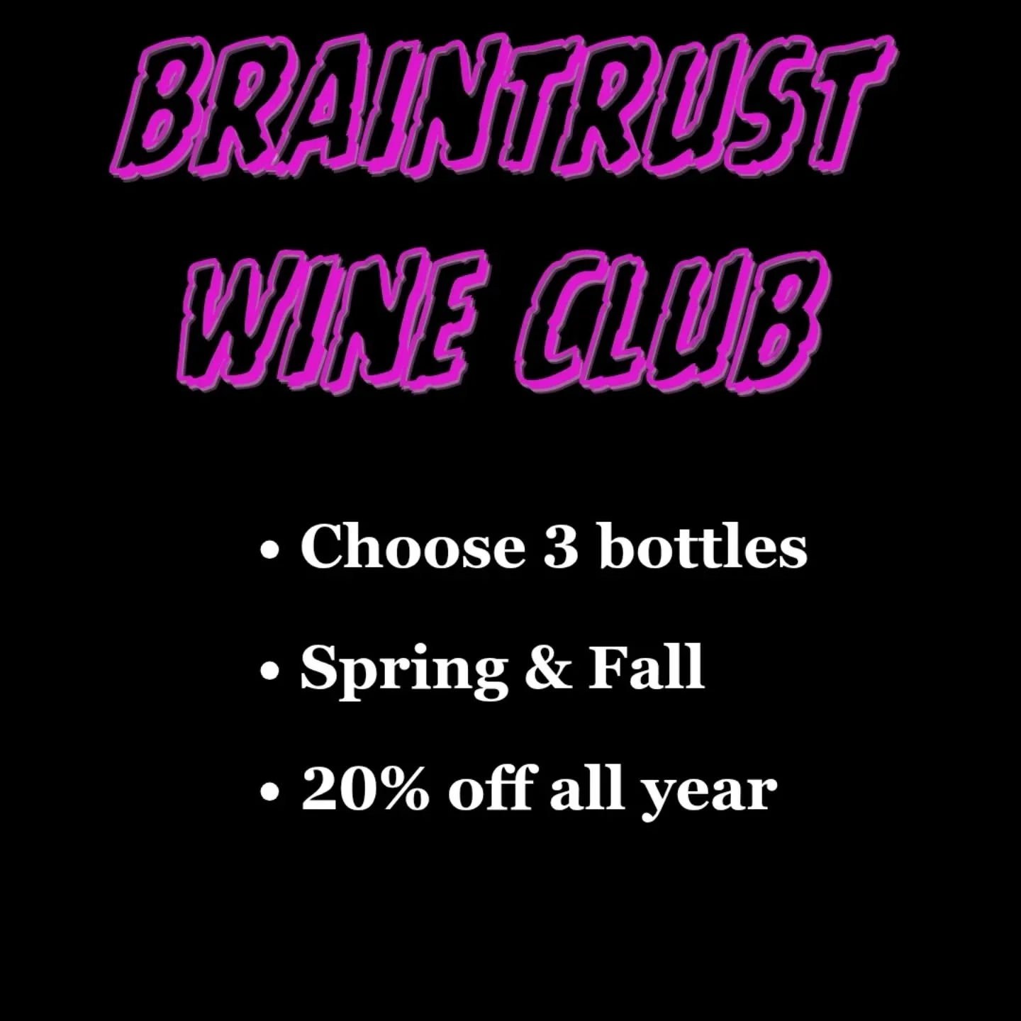 Fall wine release is getting close! Sign up now. Make sure you are locked in for the fun!
Locals, we deliver!
No need to be local, we ship! Check out our website (link in bio) to see if we ship to your state.