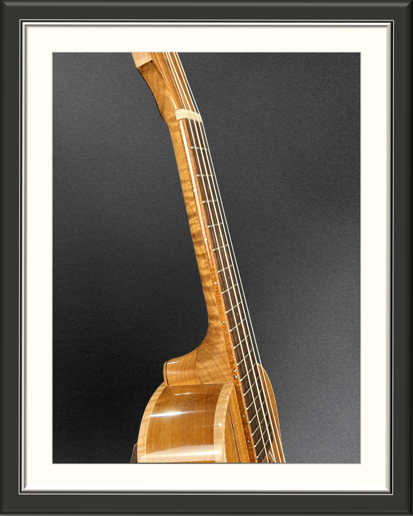 MachMachines Baby Bell Soprano Ukulele in Hawaiian Koa_neck profile