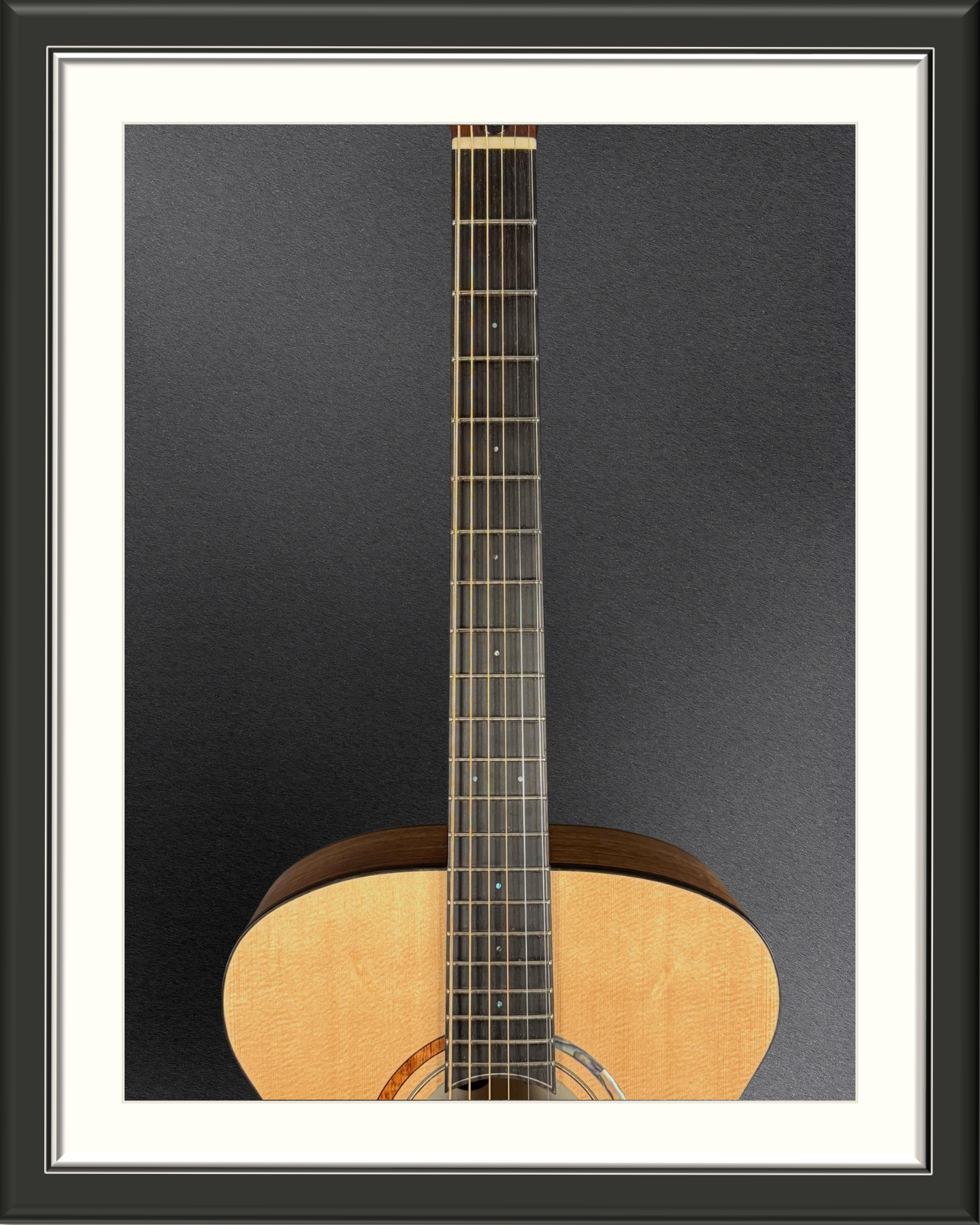 MachMachines Plymouth Model Acoustic Guitar in Sitka Spruce & Hawaiian Koa_fretboard