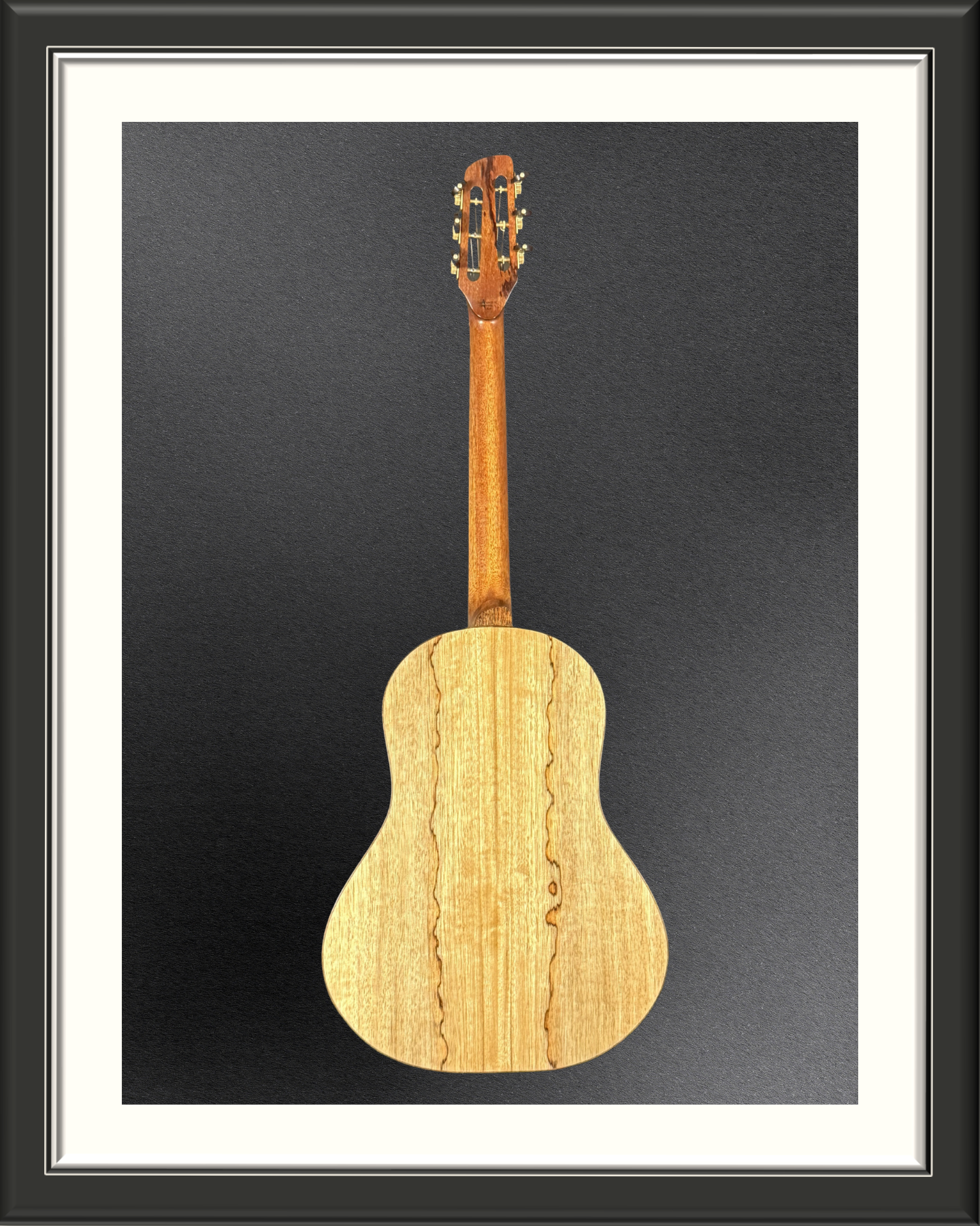 MachMachines Bell Model Acoustic Guitar in Redwood & Black Limba_full back