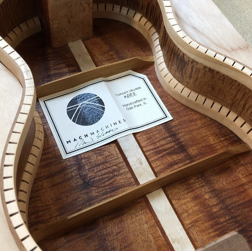 custom-built MachMachine guitar interior detail