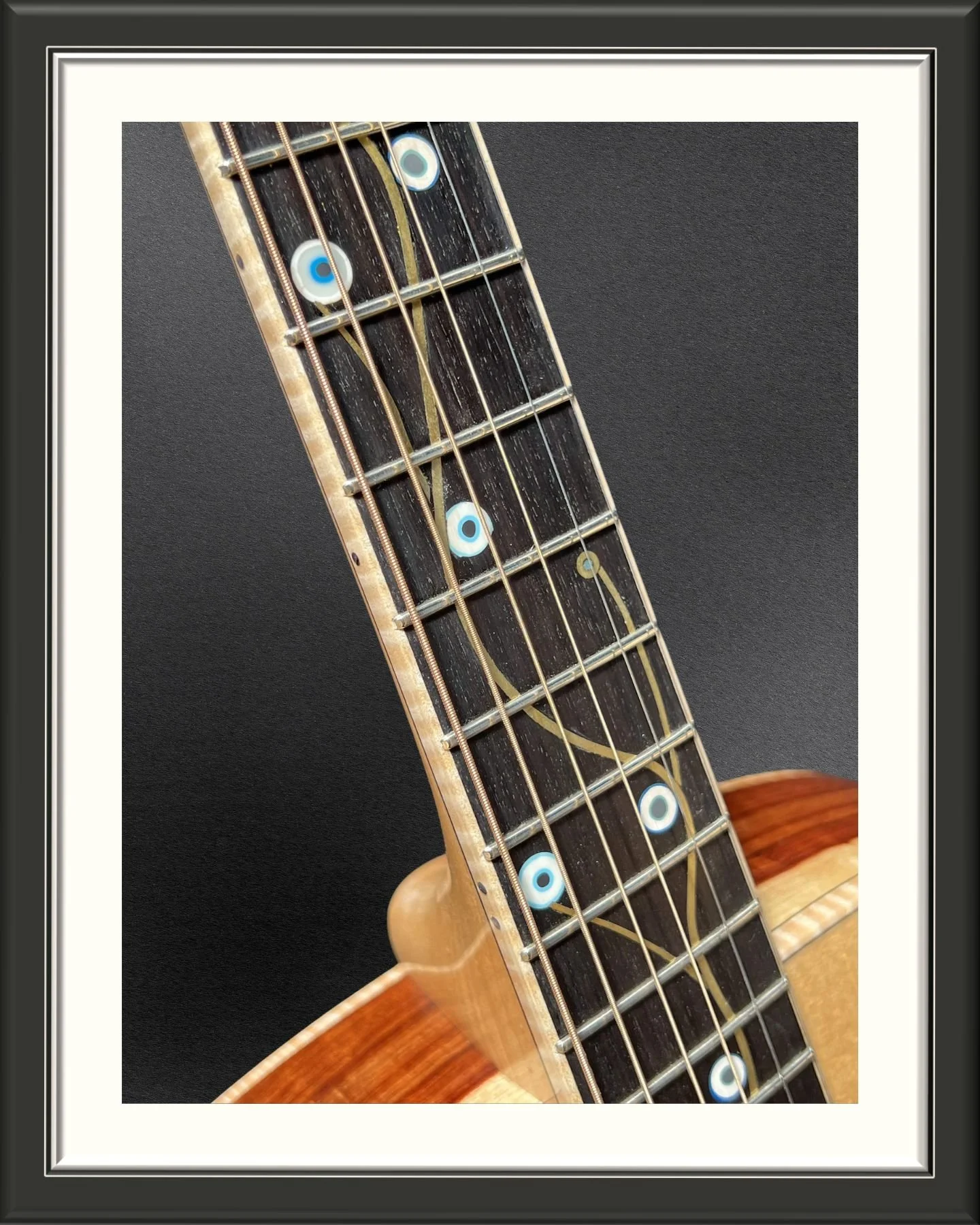 "Evil Eye" Acoustic OM Guitar_fretboard inlay
