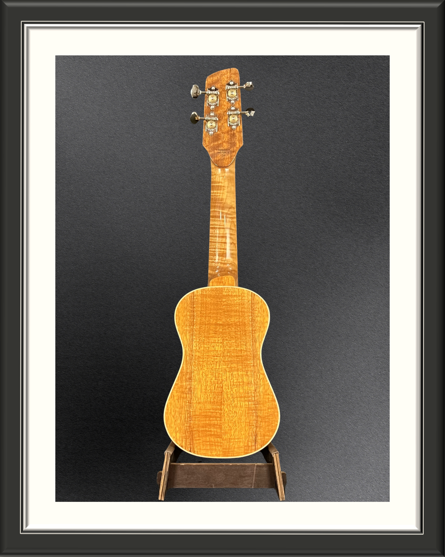 MachMachines Baby Bell Soprano Ukulele in Hawaiian Koa_full back