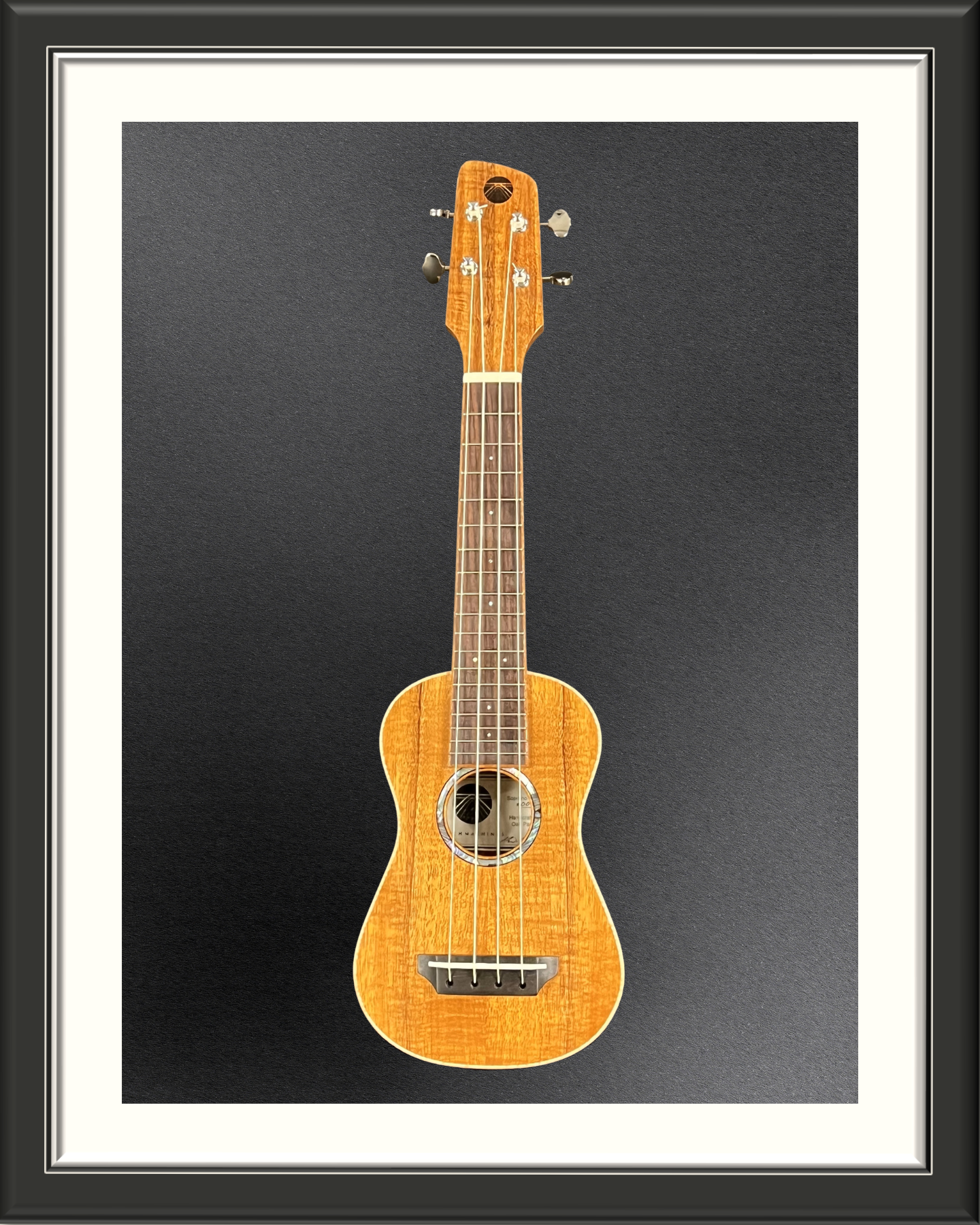 MachMachines Baby Bell Soprano Ukulele in Hawaiian Koa_full front