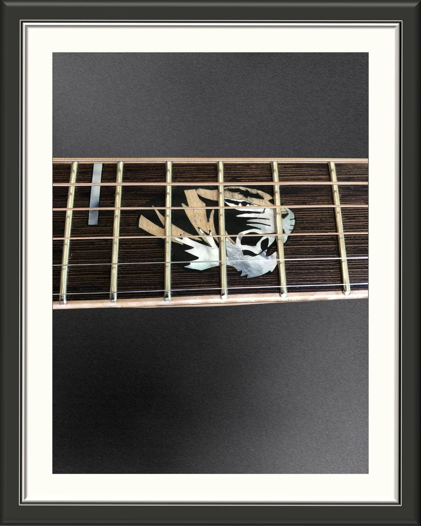 MachMachines Mizzou Tiger Acoustic OM Guitar_inlay detail
