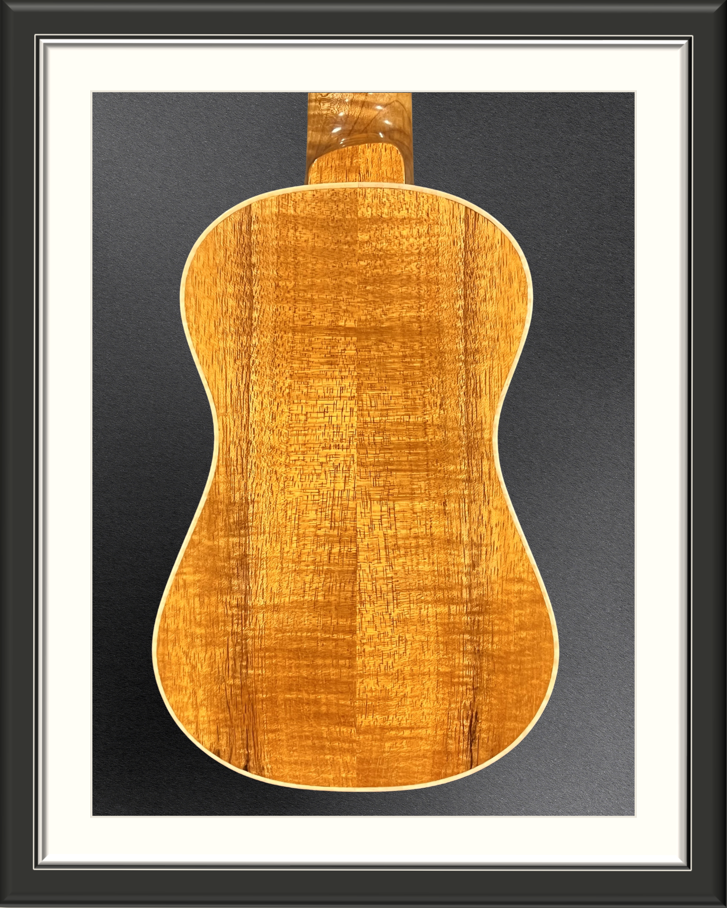 MachMachines Baby Bell Soprano Ukulele in Hawaiian Koa_back body