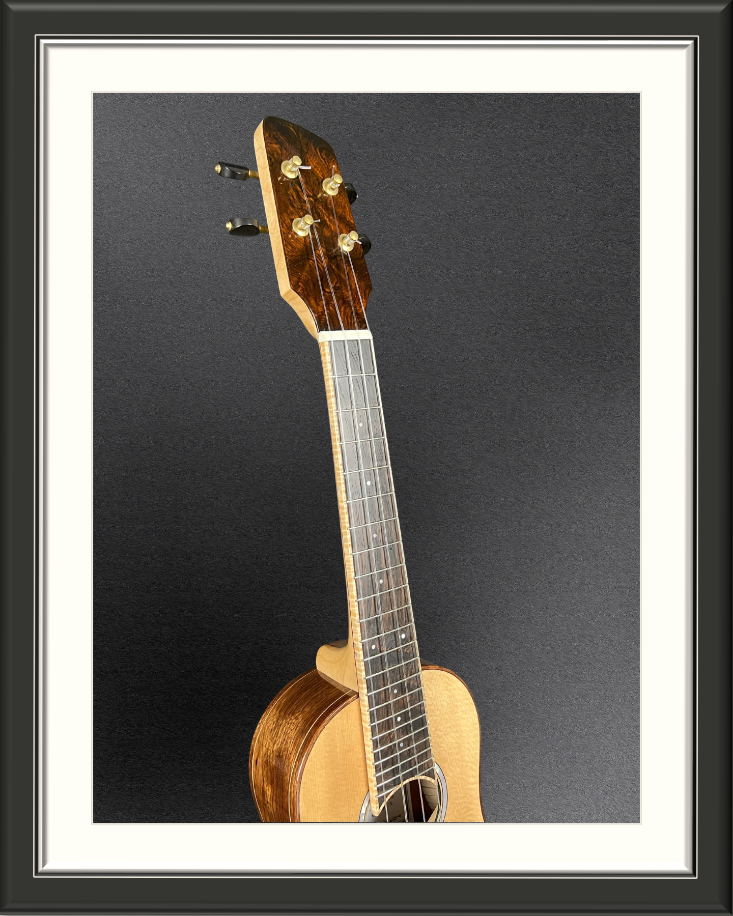 MachMachines Bell Uke Model in Chechen & Sitka Spruce_neck front
