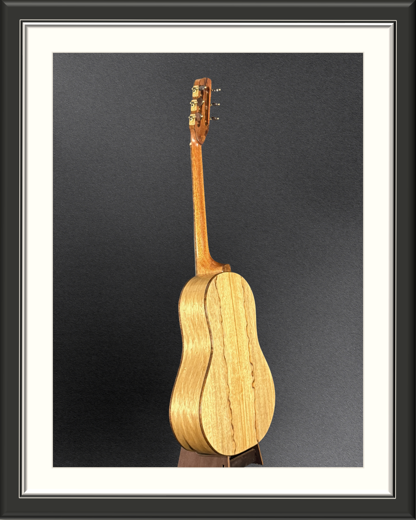 MachMachines Bell Model Acoustic Guitar in Redwood & Black Limba_full back angle