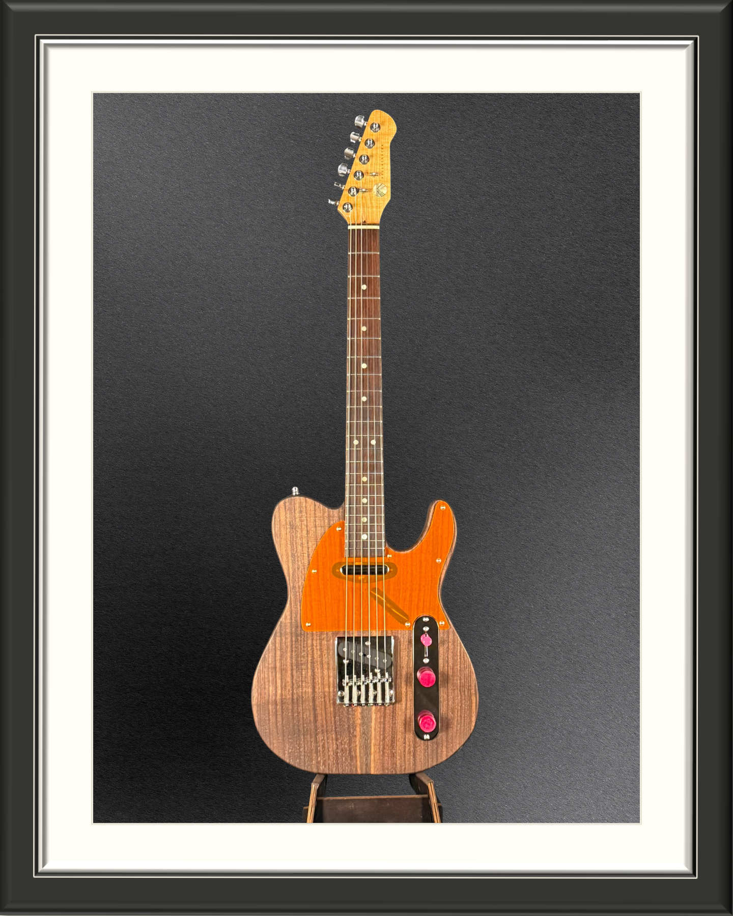 MachMachines Fellacaster Custom Electric Guitar_full front orange pickguard