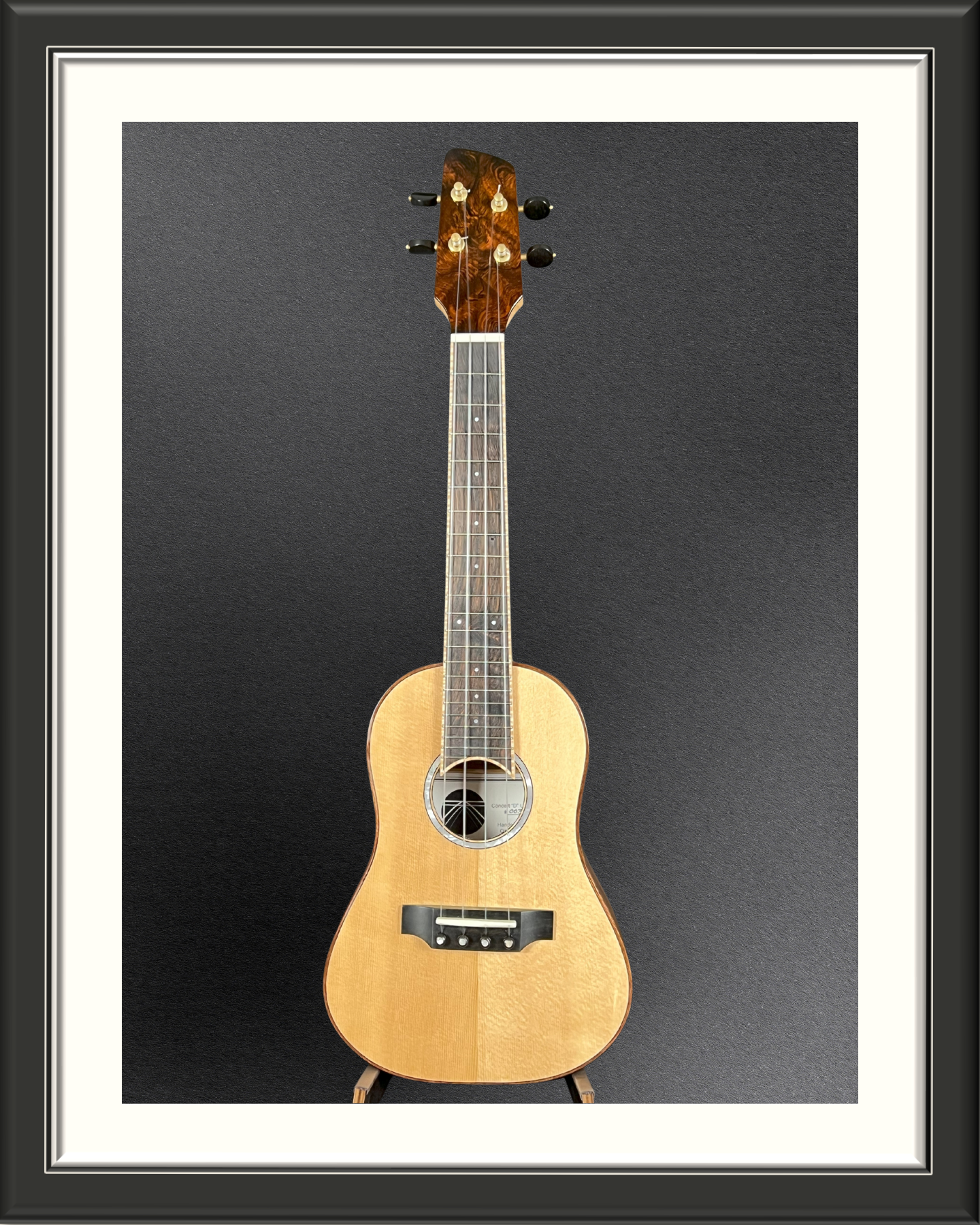 MachMachines Bell Uke Model in Chechen & Sitka Spruce_full front