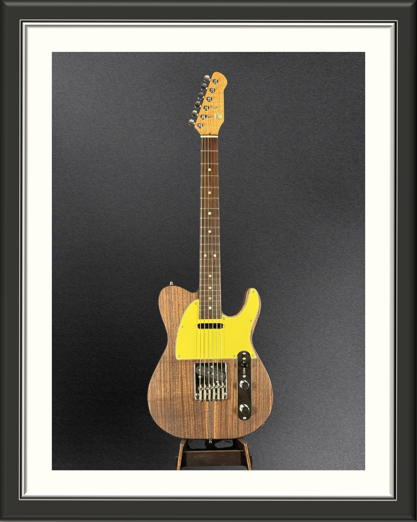 MachMachines Fellacaster Custom Electric Guitar_full front yellow pickguard