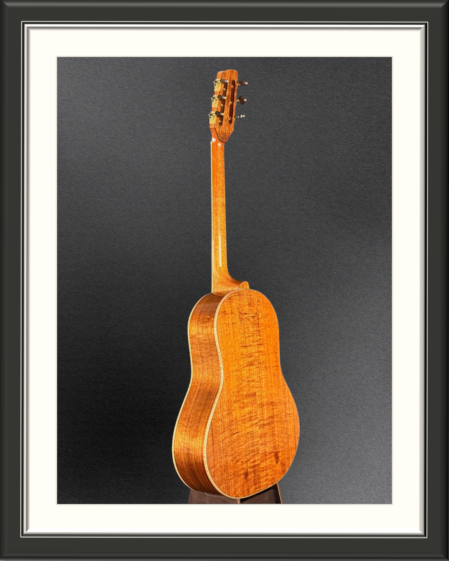 MachMachines Bell Model Acoustic Guitar in Port Orford Cedar & Tasmanian Blackwood_full back angle