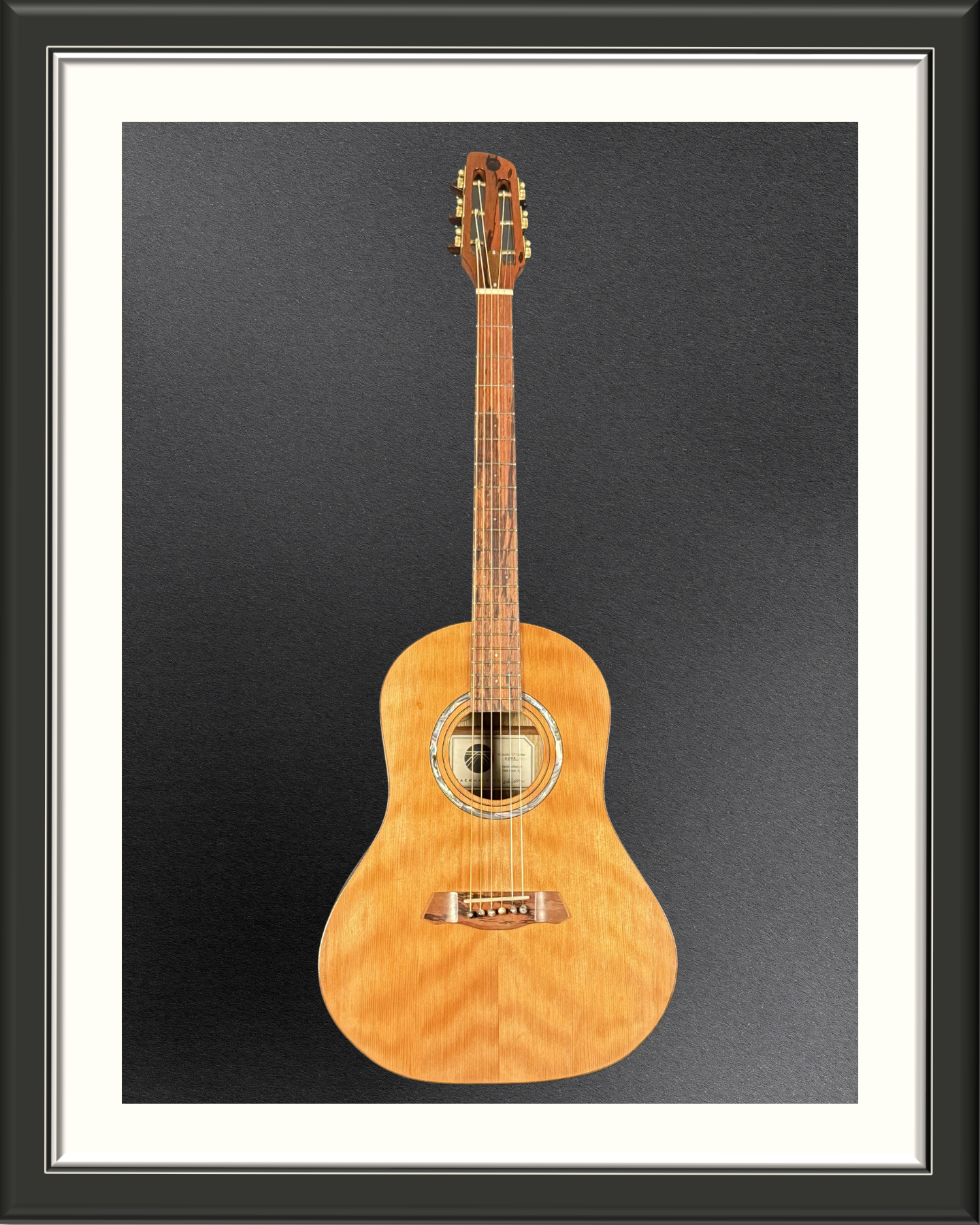 MachMachines Bell Model Acoustic Guitar in Redwood & Black Limba_full front