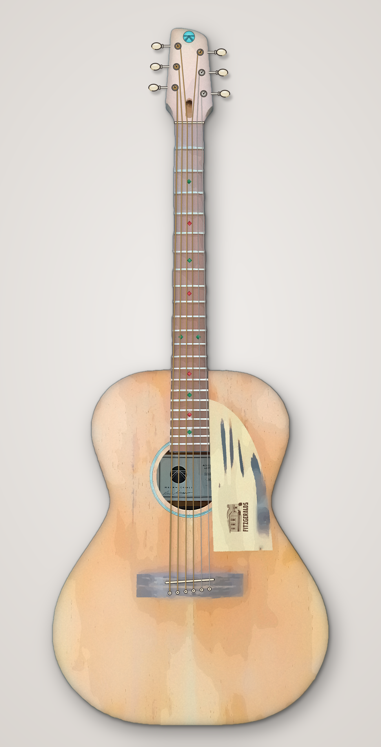 Rendering of the Fitzgeralds Acoustic Guitar from MachMachines