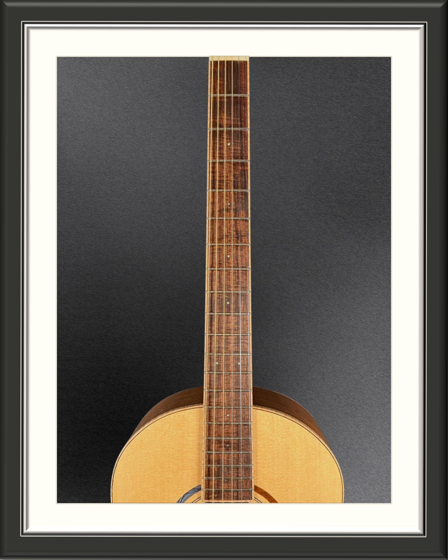 MachMachines Bell Model Acoustic Guitar in Port Orford Cedar & Tasmanian Blackwood_fretboard