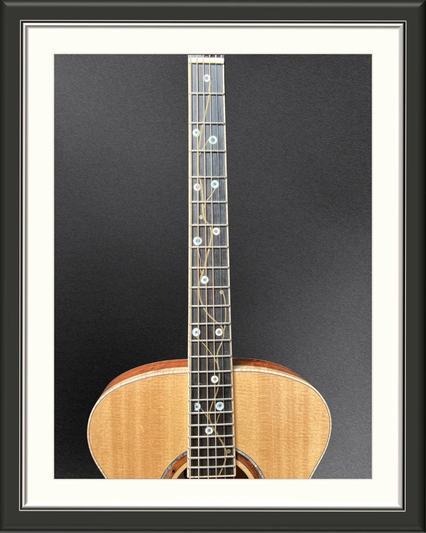 "Evil Eye" Acoustic OM Guitar_fretboard