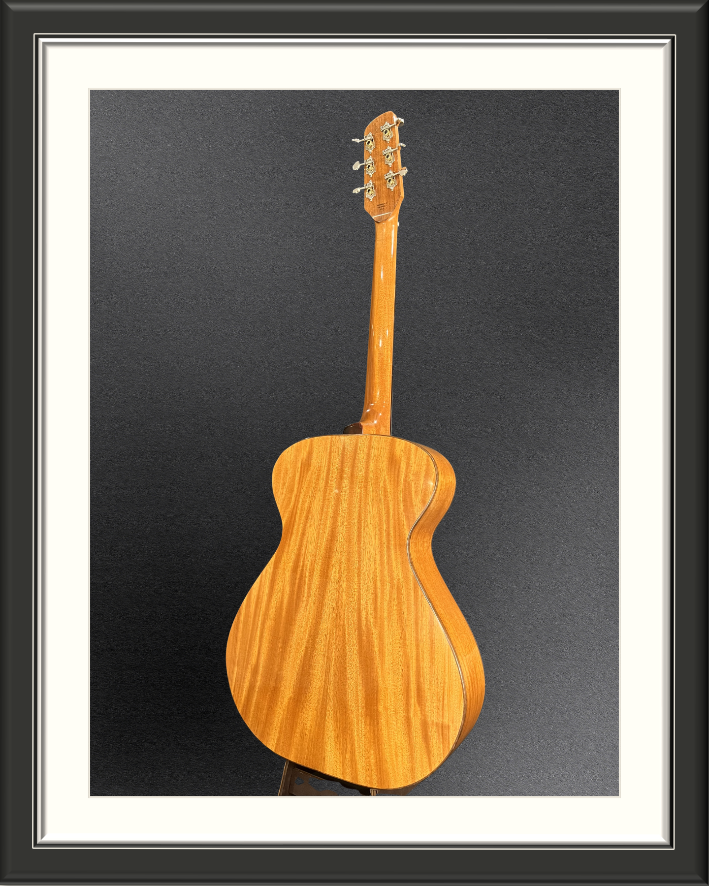MachMachines Plymouth Model Acoustic Guitar in Honduran Mahogany_full back angle