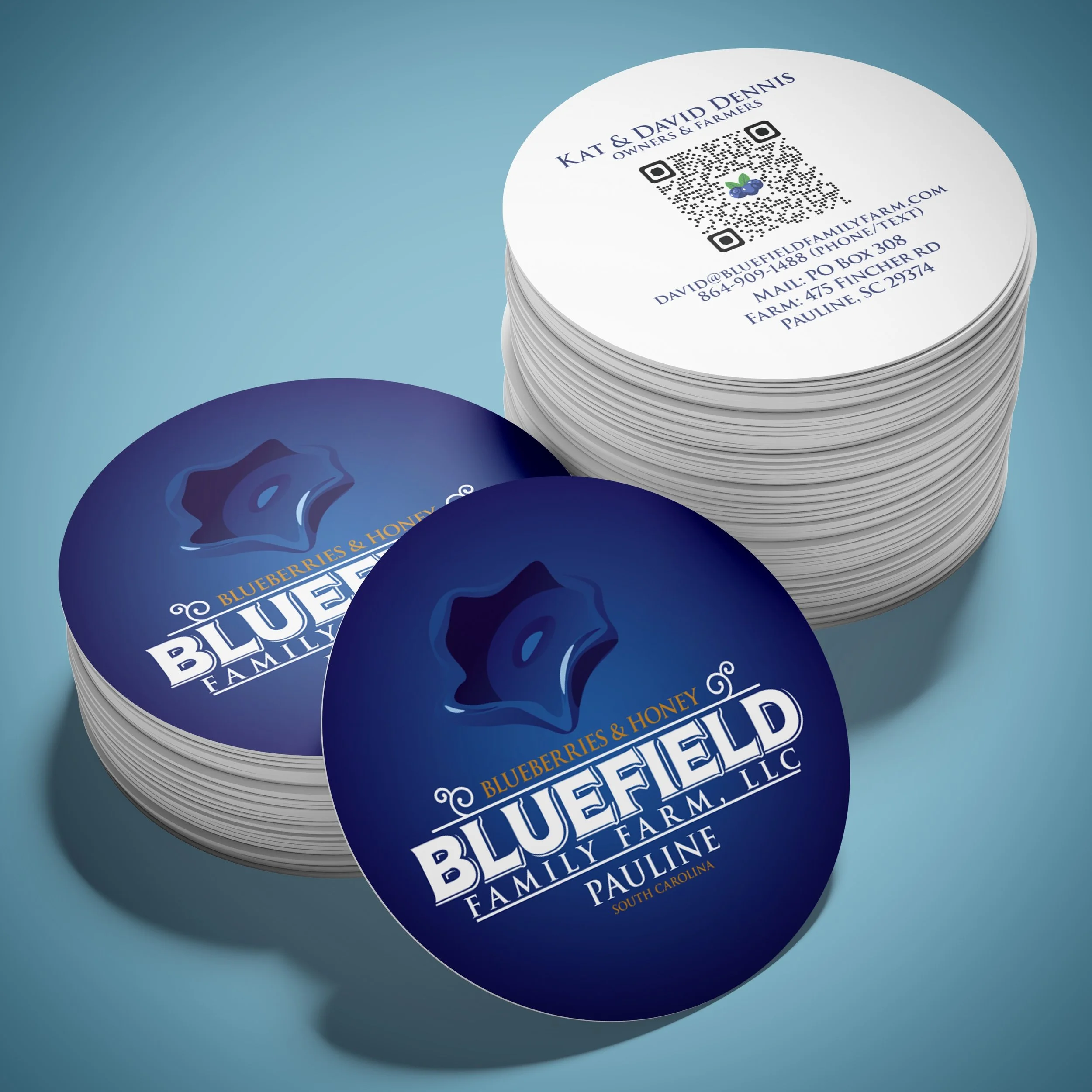 Sweet blueberry business cards for @bluefieldfamilyfarm