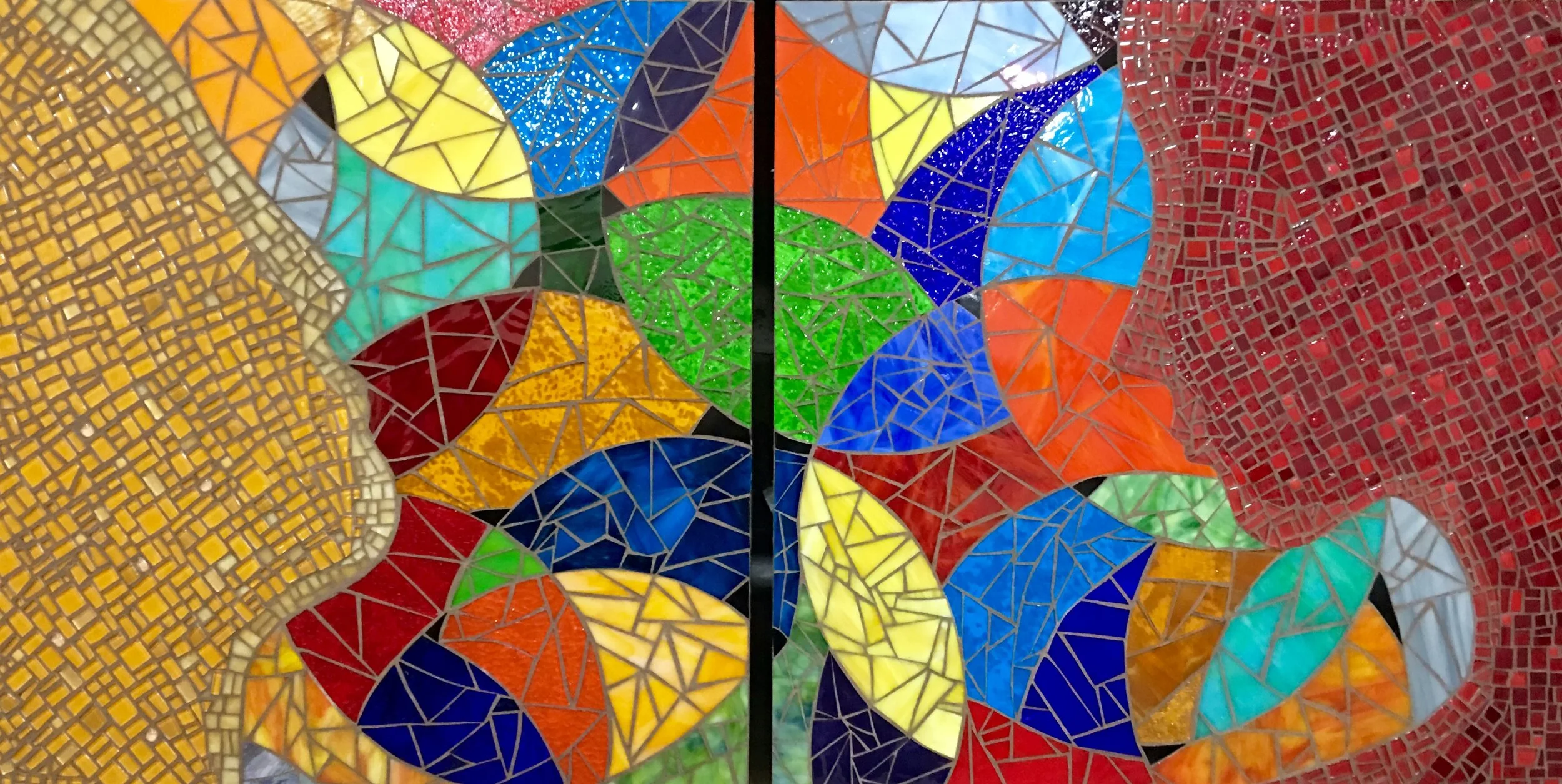 "Uno Solo"  -  
Vitro-Mosaic Diptych.  28"x28" each 