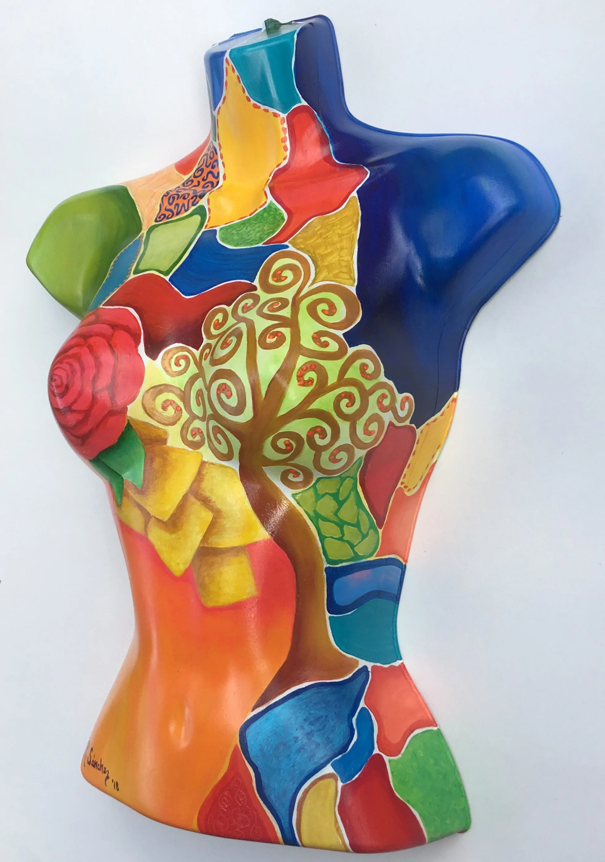 "Vida"  -  Acrylics on Plastic Bust.  Contribution to EduCancer.