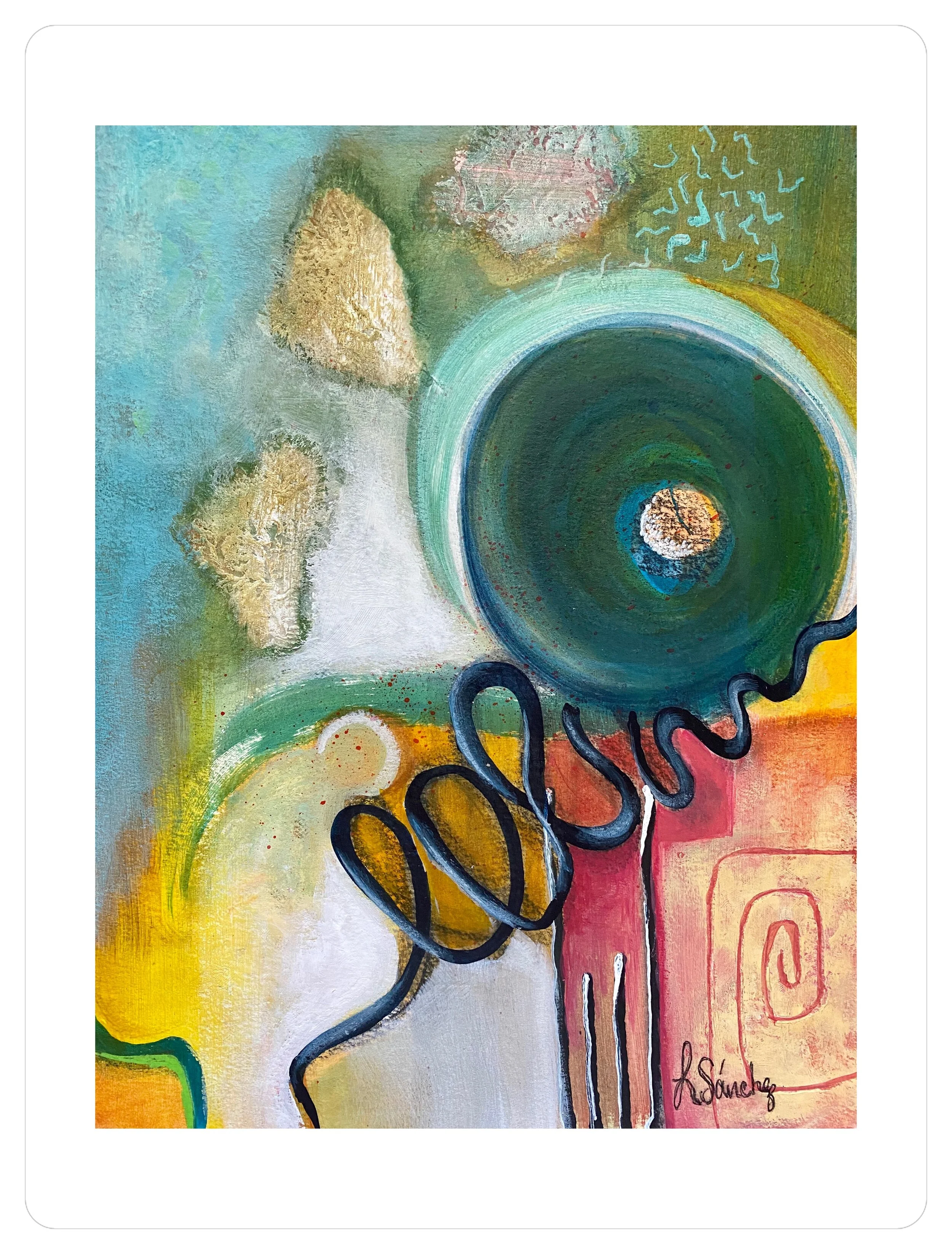 Mixed Media on Watercolor Paper.  12"x9"  - SOLD