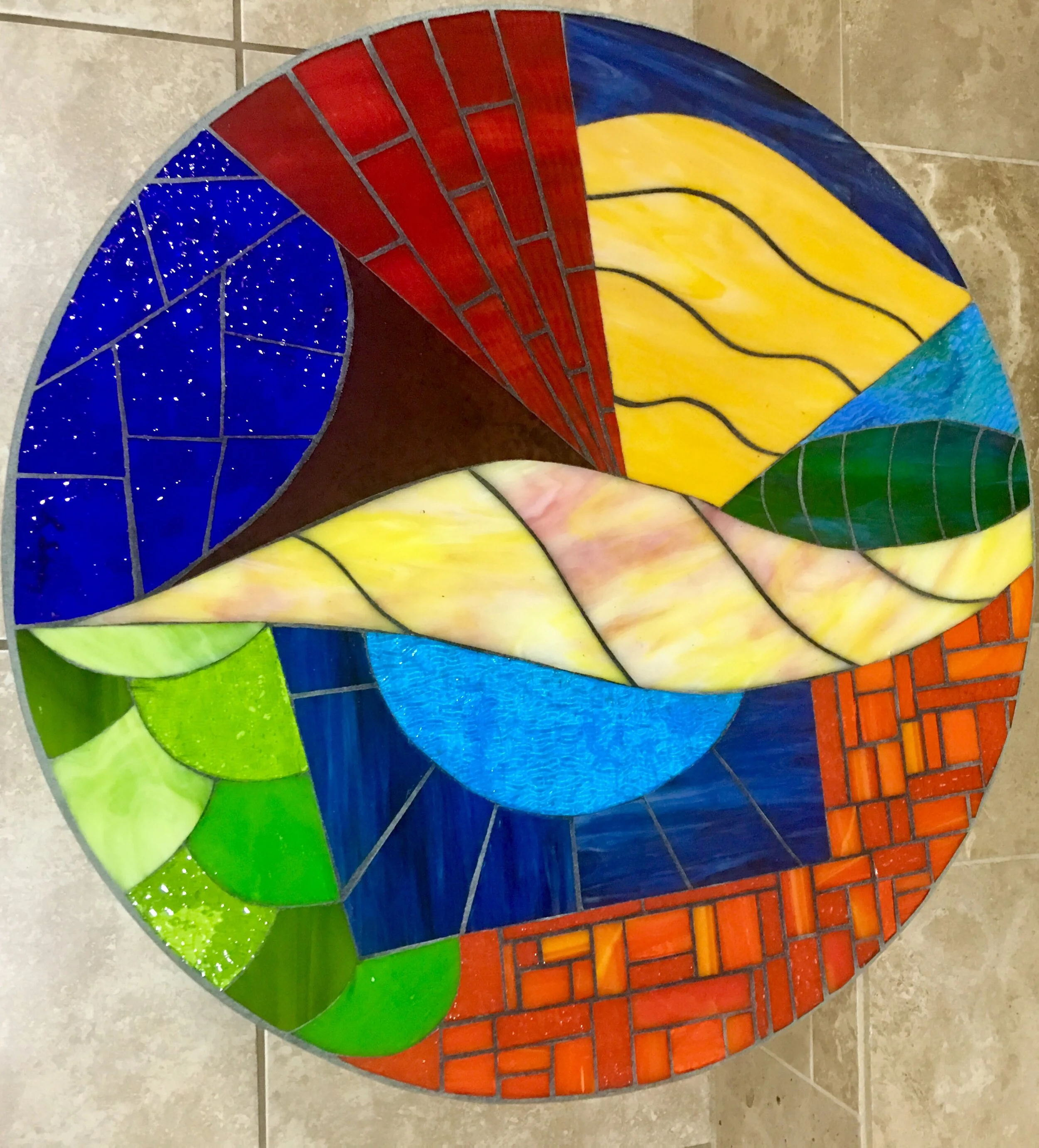 Untitled  -
Vitro Mosaic.  22" Diam. - SOLD