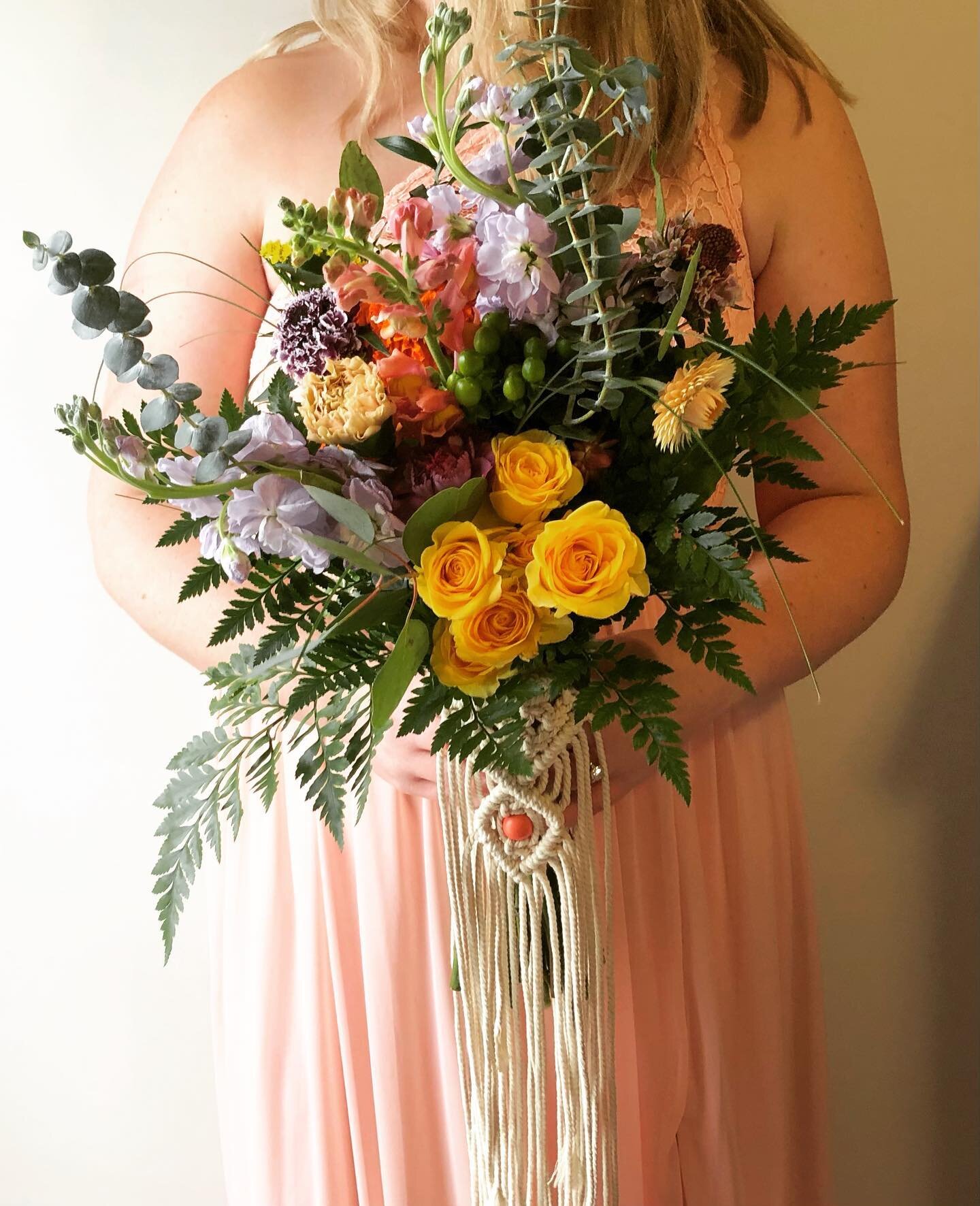 I couldn&rsquo;t resist! I just had to have a small photo shoot with these flowers from @fultonstreetflora 
.
.
.
.
.
#lancasterflorist #lancasterflowers #macramebouquetwrap #macrame #macramecenterpiece #centeralpaflorist #lancasterwedding #lancaster