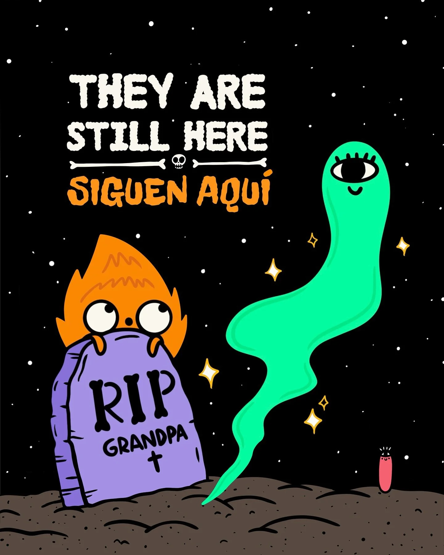 Just a lil comic reminding us that our loved ones are never gone. They are still here with us 💀🧡 Last photos are of this year&rsquo;s altar we made. 🌼🍞✨

#twitchandweenie #diademuertos #dayofdead #d&iacute;ademuertos #webcomic #comicstrip