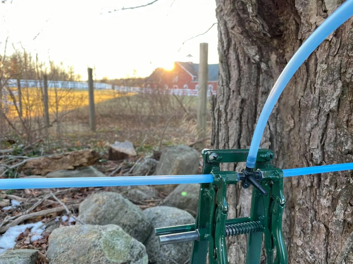 The sun setting on a long day of running tubing at our friend’s property.