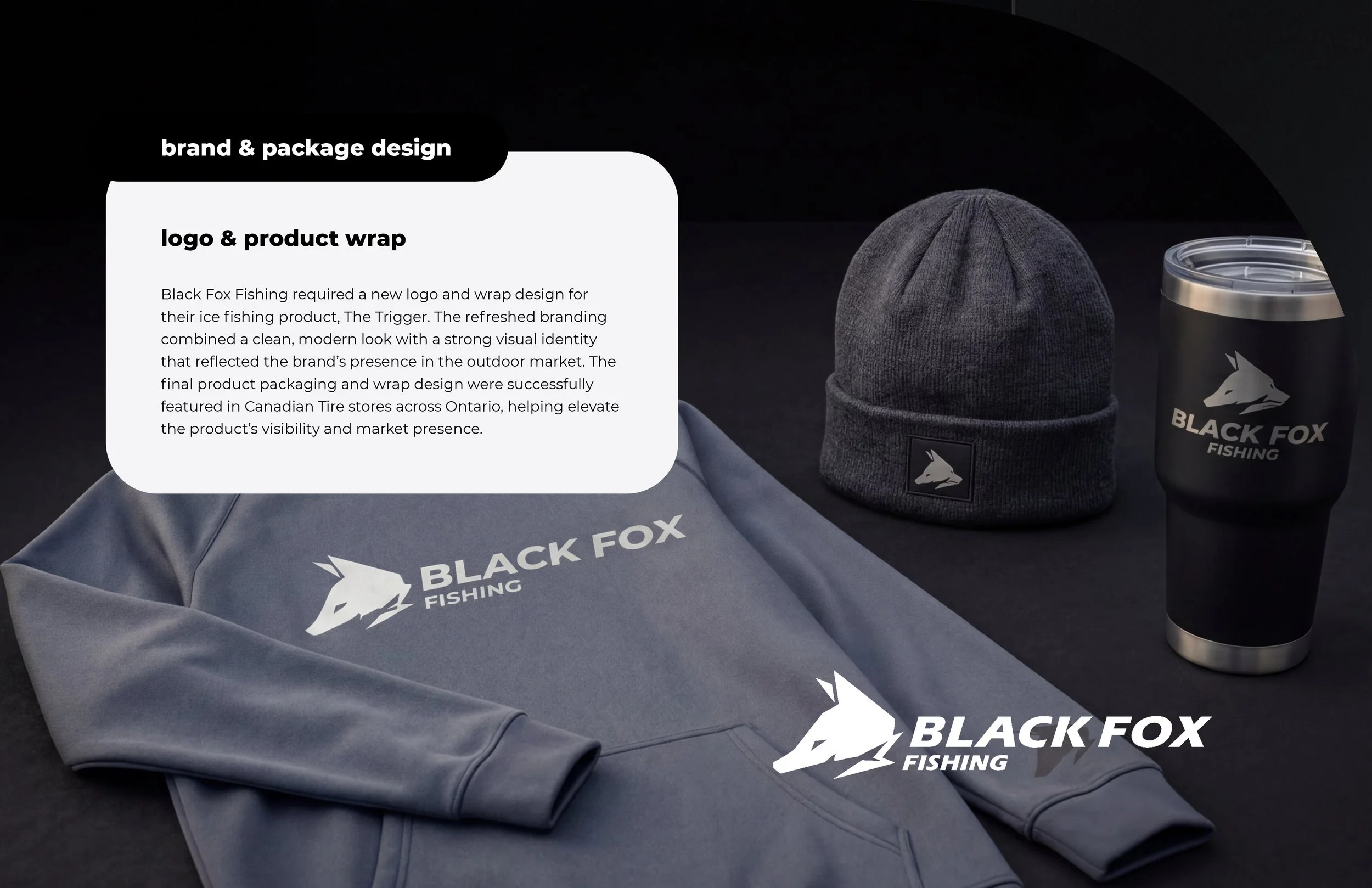 logo design: black fox fishing