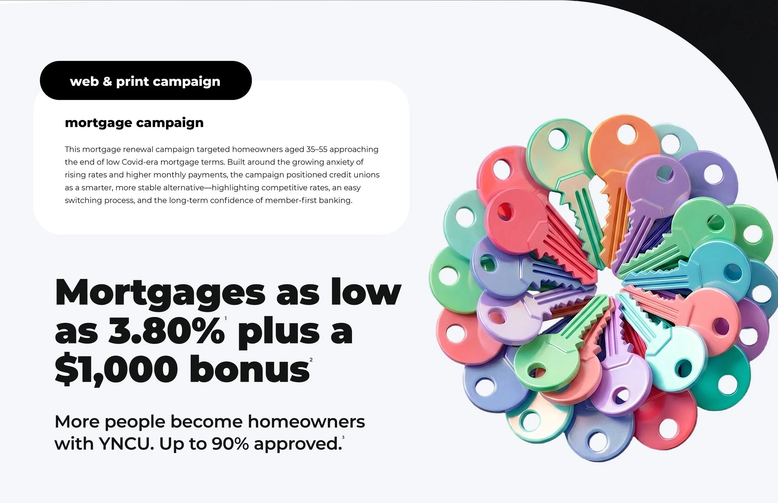 web + print campaign: mortgages at YNCU