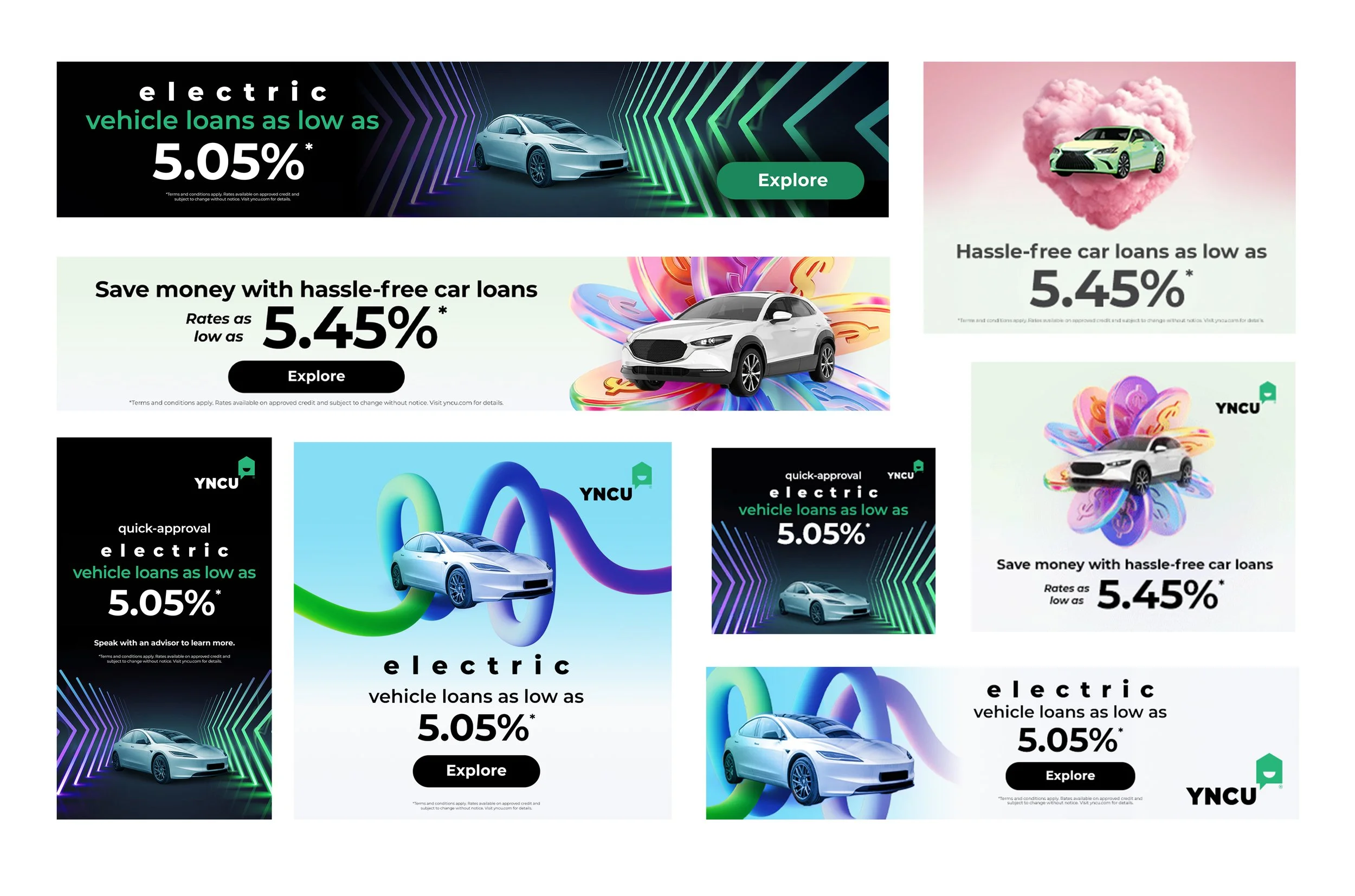 digital advertising suite - google, meta, reddit
(YNCU: vehicle loan campaign)