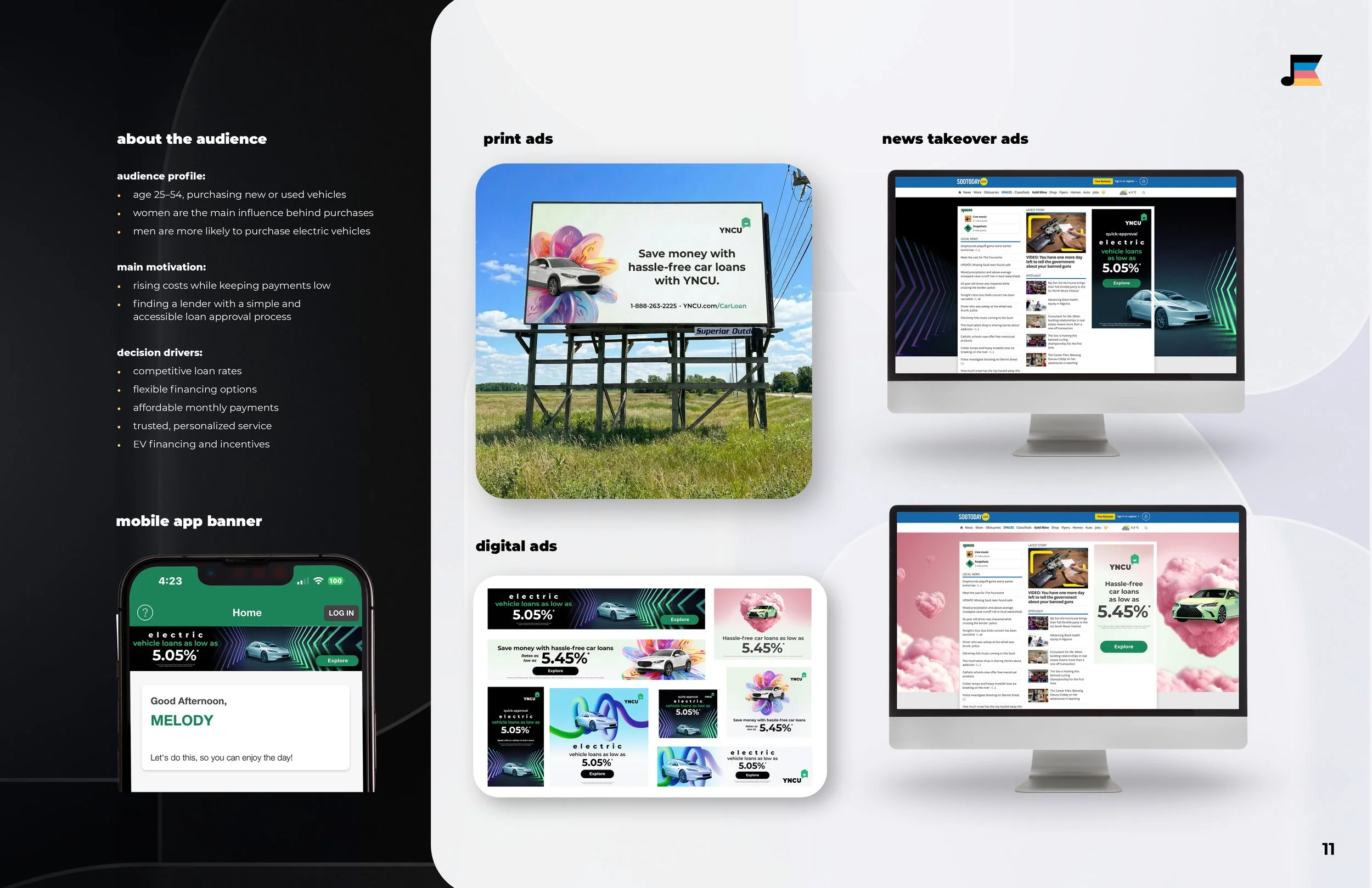 billboards, digital ads and new site takeover advertising 